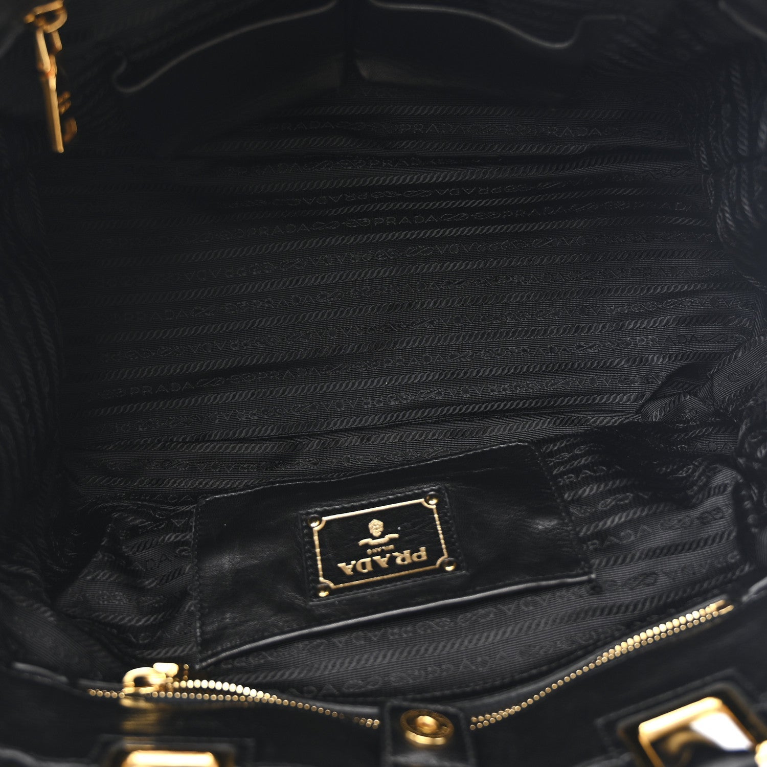 Nappa Gaufre Top Handle Satchel Black