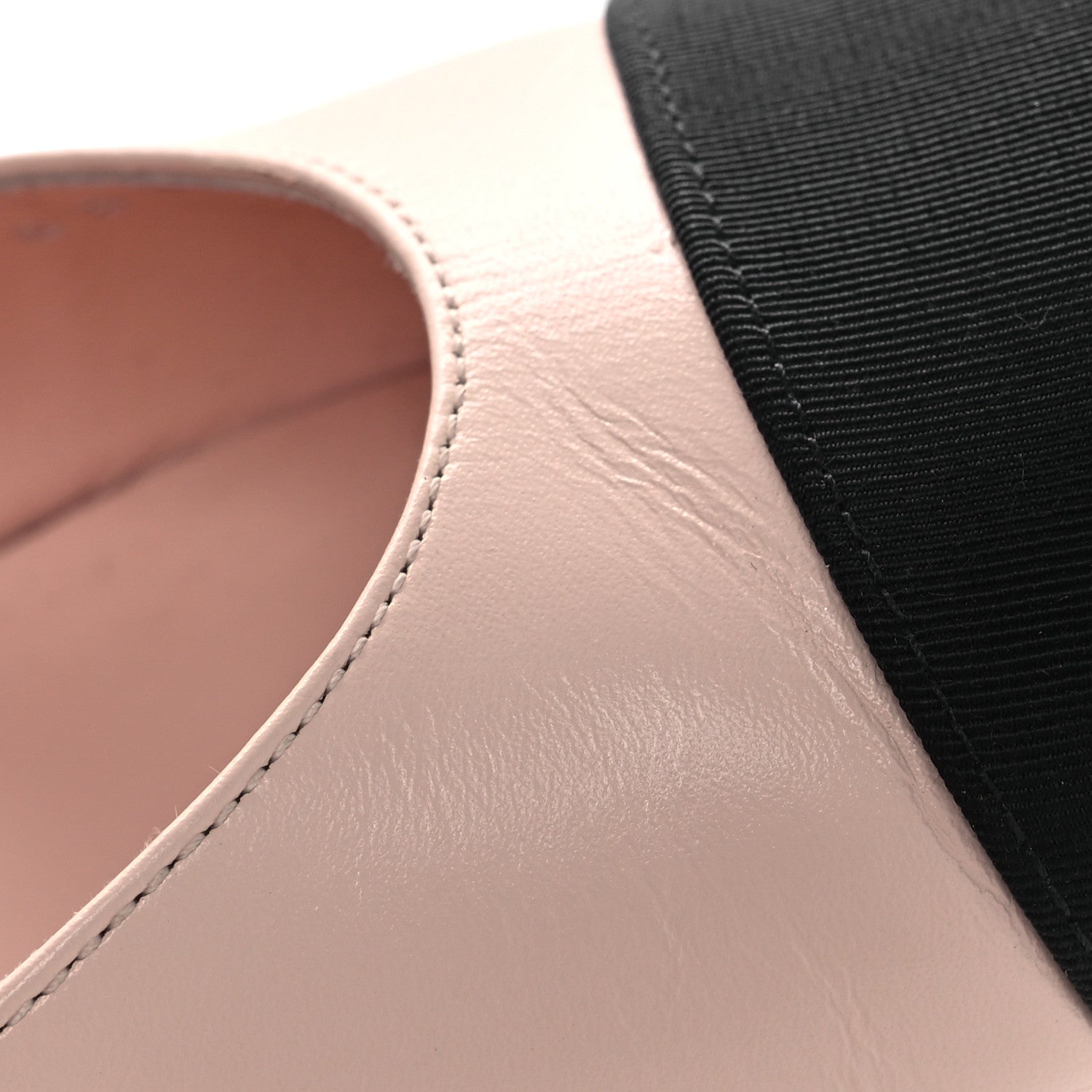 Calfskin Grosgrain Cap Toe CC Slingback Pumps 39 Light Pink Black