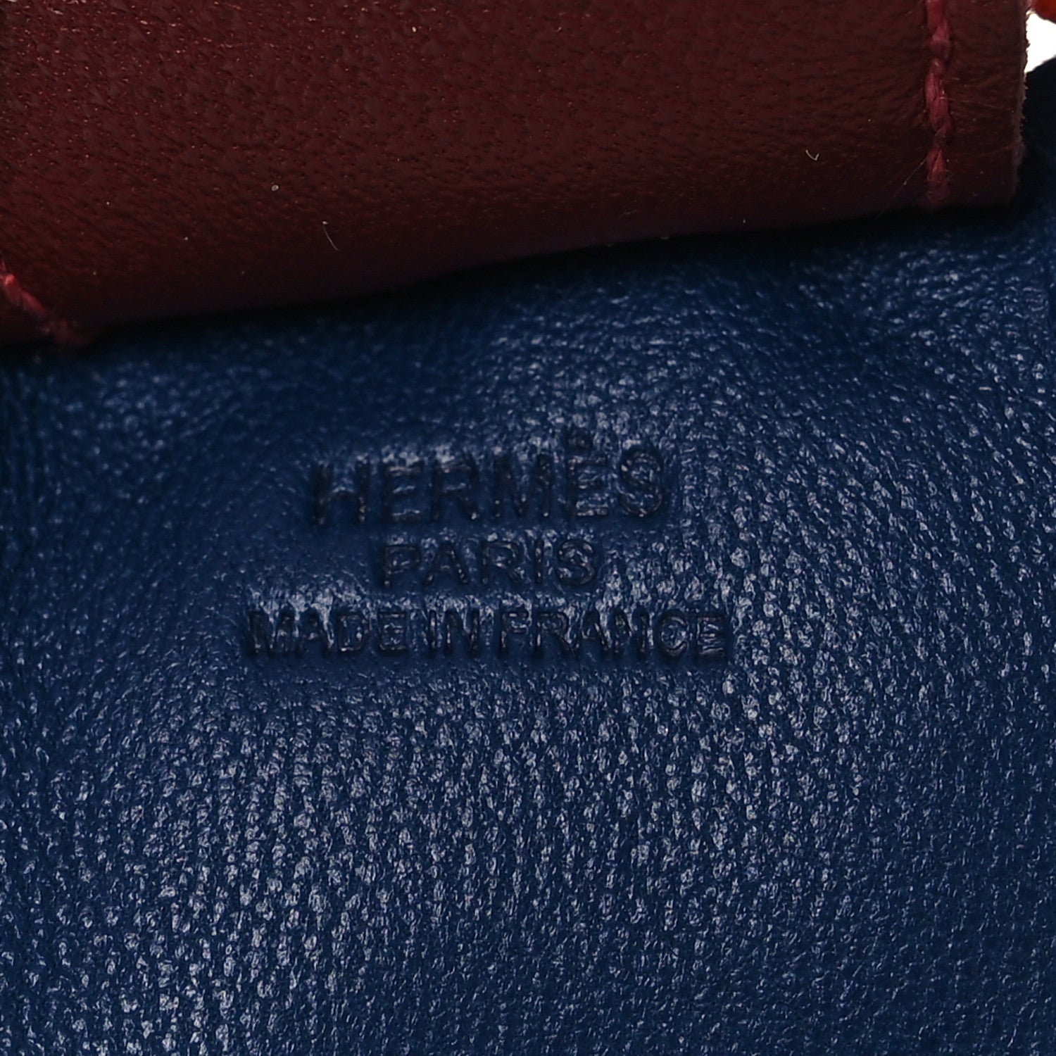Milo Lambskin Grigri Rodeo Horse Bag Charm MM Bleu De Malte Rouge H Orange Poppy