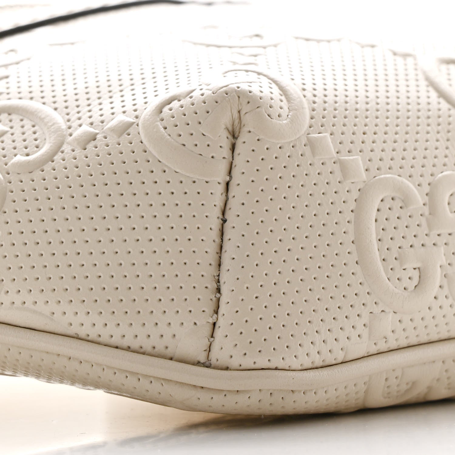 Calfskin GG Tennis Embossed Belt Bag Mystic White