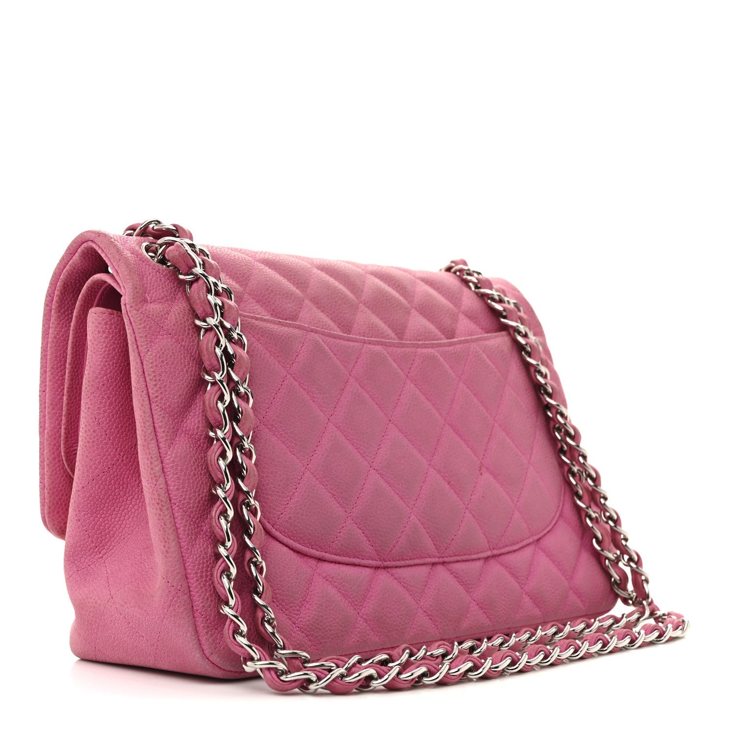 Caviar Quilted Jumbo Double Flap Pink