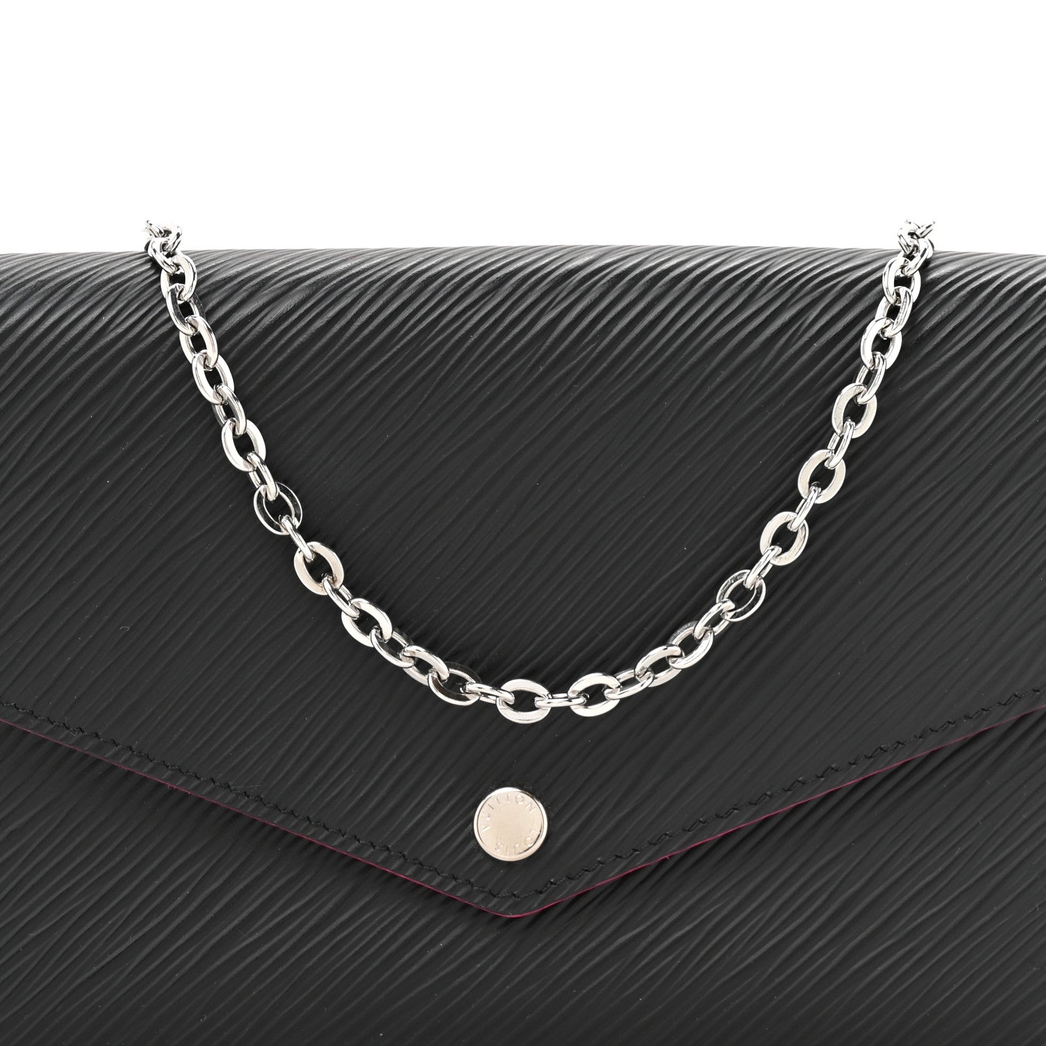 Epi Pochette Felicie Black Hot Pink