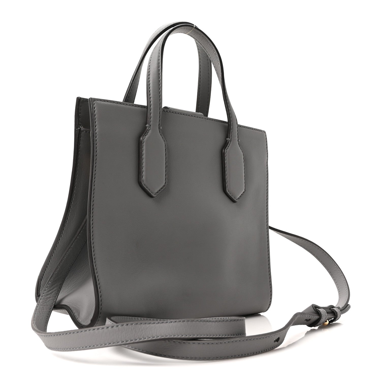 Calfskin Marmont Ribbon Top Handle Bag Deep Grey