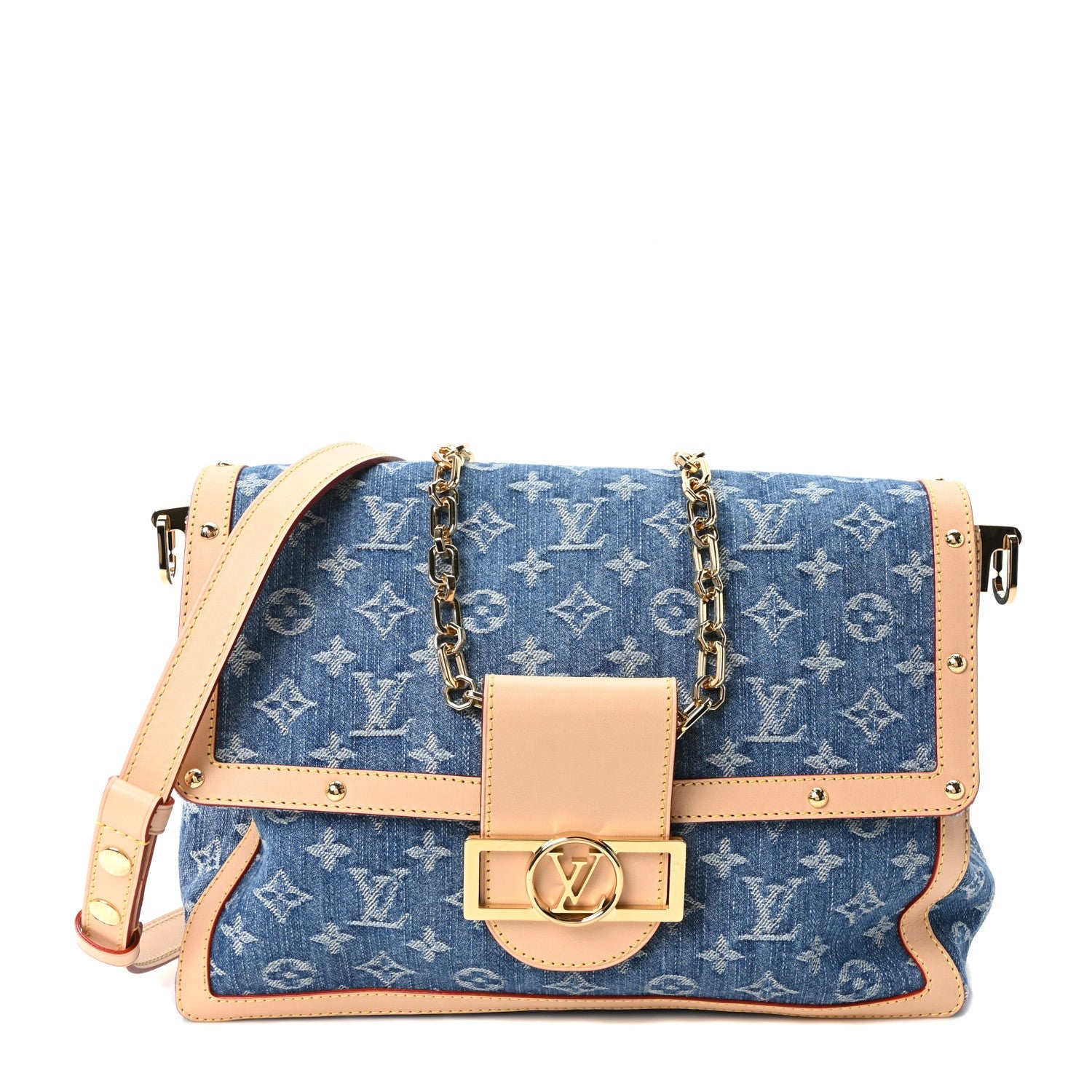 Denim Monogram Dauphine Soft GM Blue