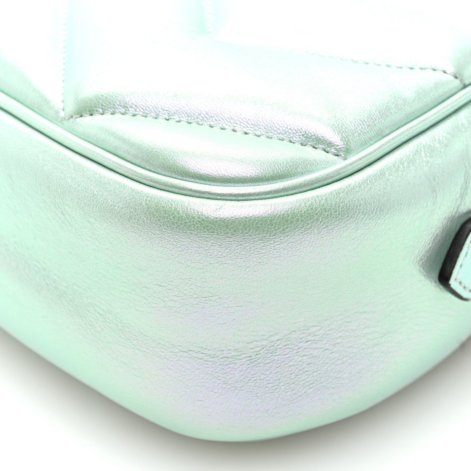 Iridescent Nappa Chevron Matelasse Small GG Marmont Chain Shoulder Bag Iridescent Salvy Green