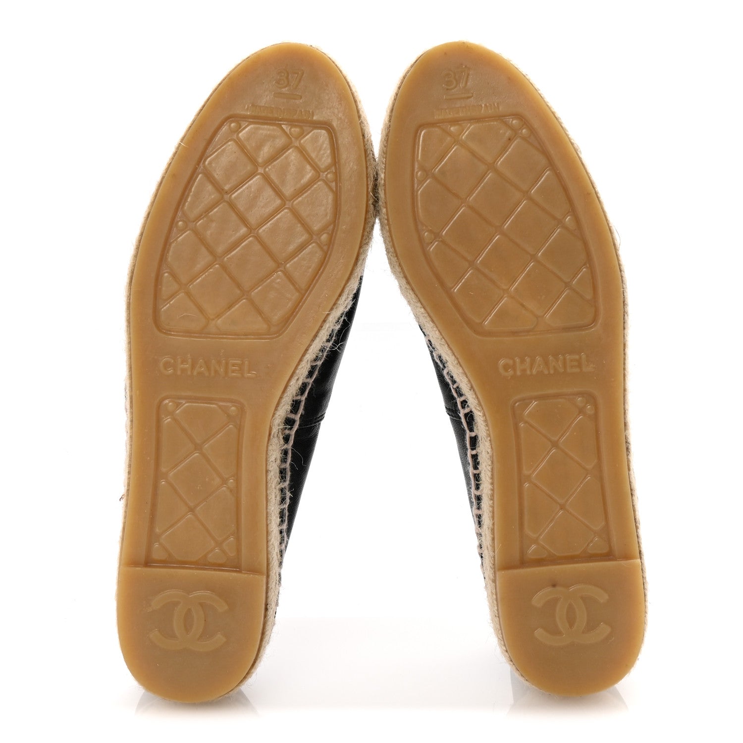 Lambskin CC Espadrilles 37 Black