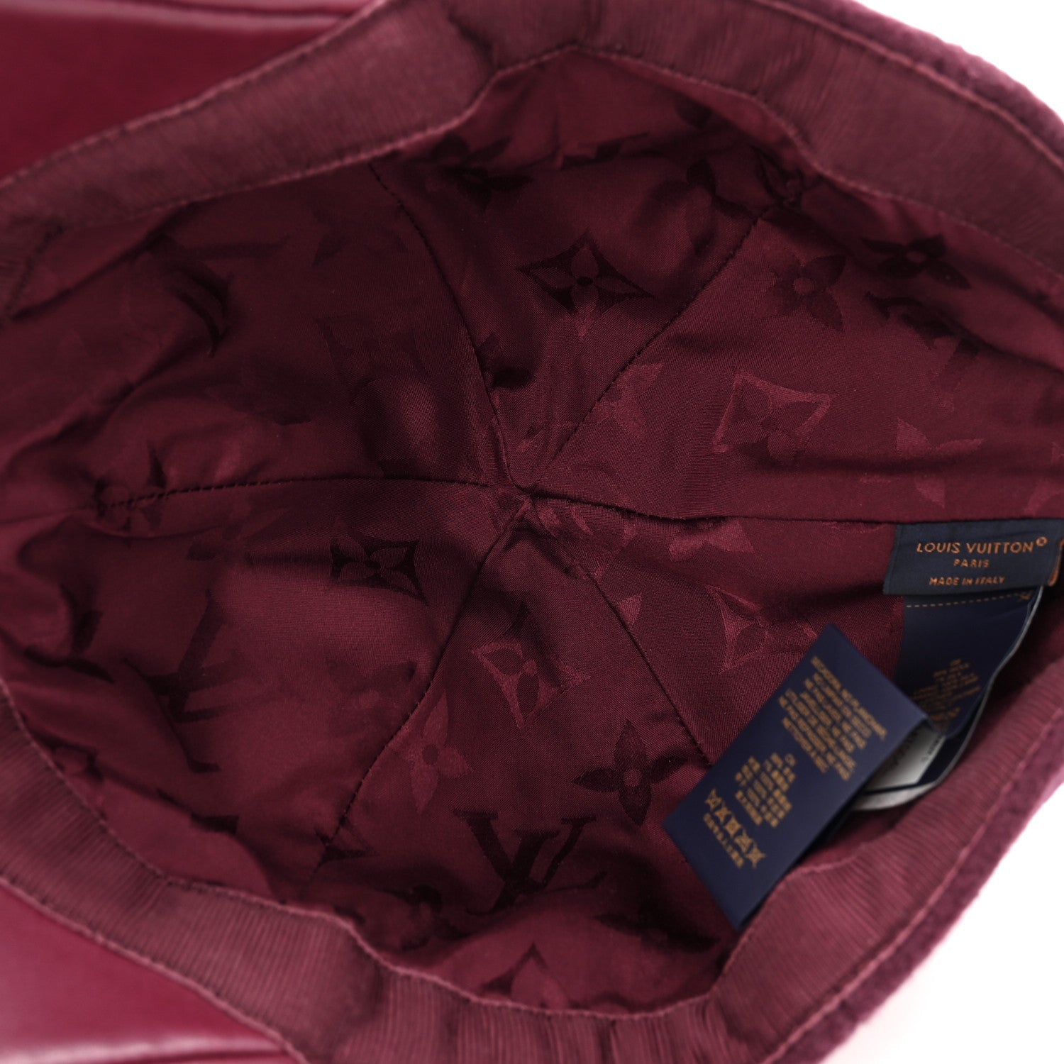Wool Silk Monogram Endless Cap L Bordeaux