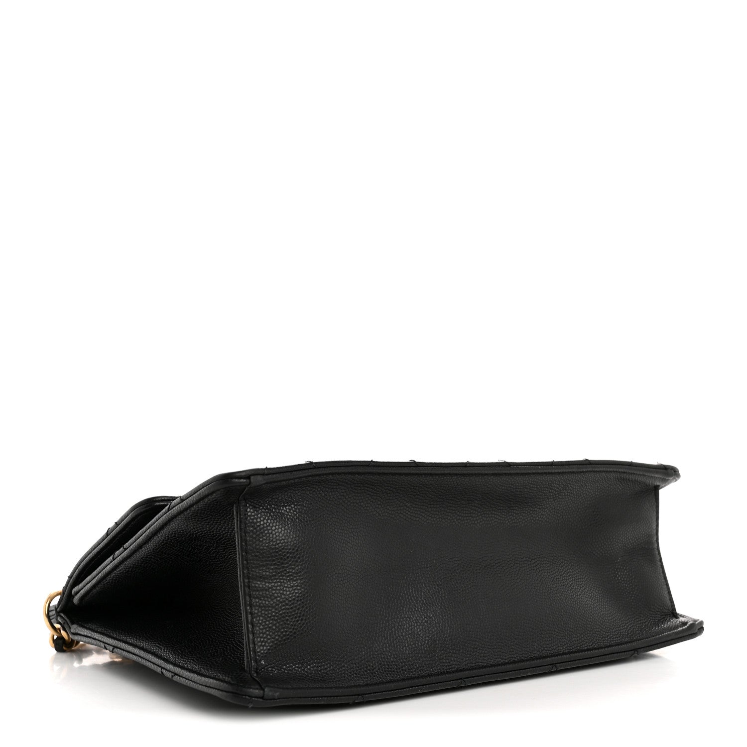 Caviar Quilted Chain Frame Flap Black