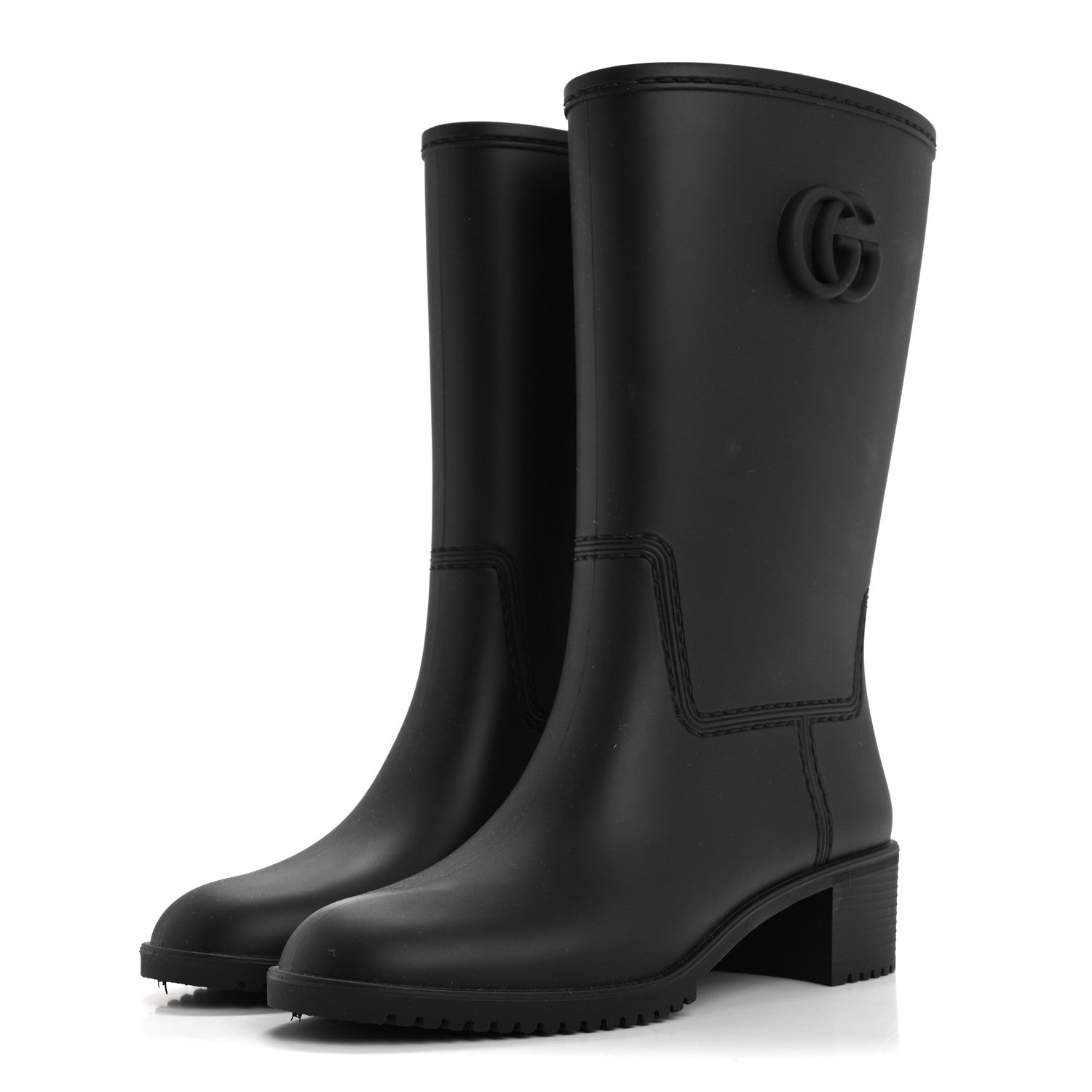 Rubber Double G Womens Rain Boots 37 Black