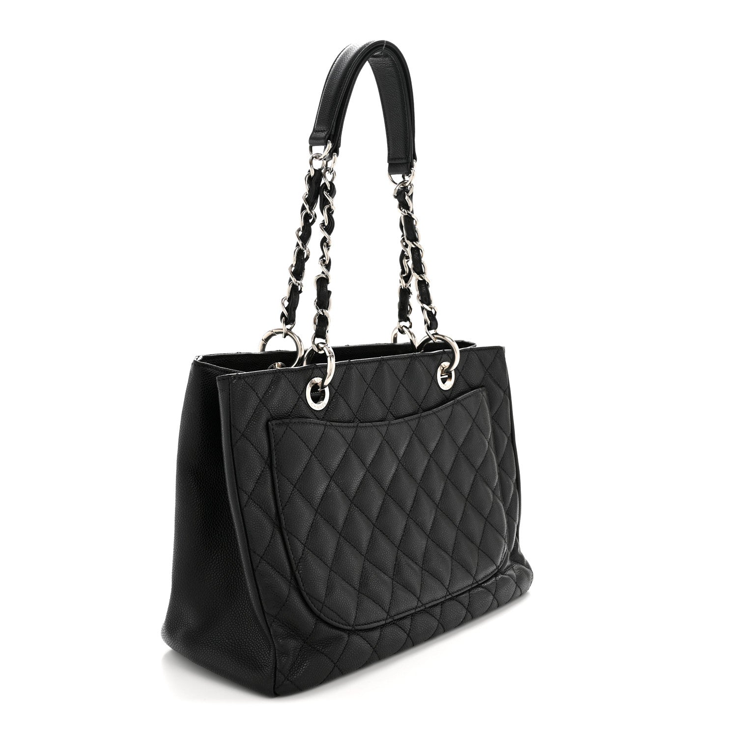 Caviar Quilted Grand Shopping Tote GST Black