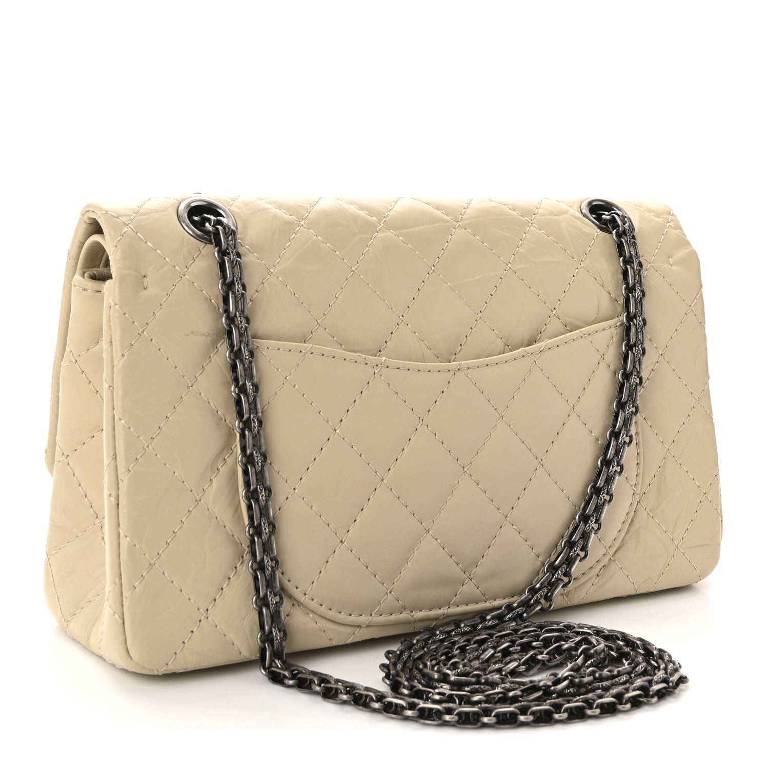 Aged Calfskin Quilted 2.55 Reissue 225 Flap Light Beige