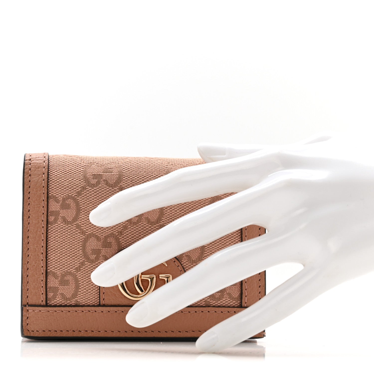 Monogram Textured Dollar Calfskin Card Case Cloche Rose Pink