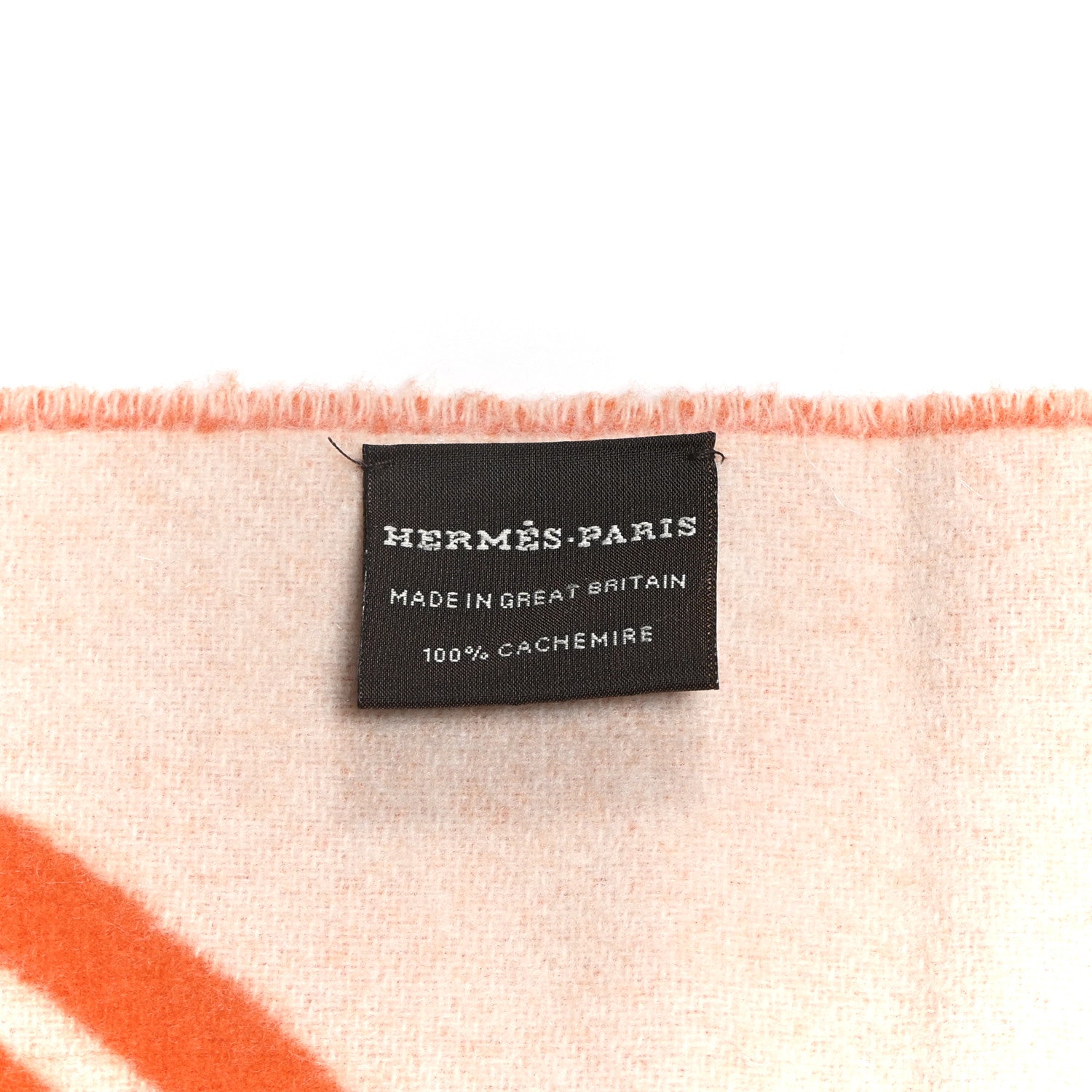 Cashmere Casaque Vague Muffler Orange Ivoire