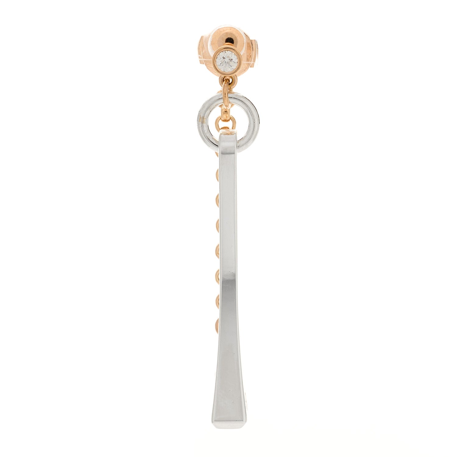 18K Rose Gold Sterling Silver Mix and H Single Dangle Earring
