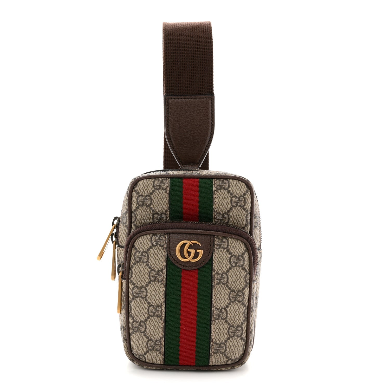 GG Supreme Monogram Web Mini Ophidia Messenger Brown