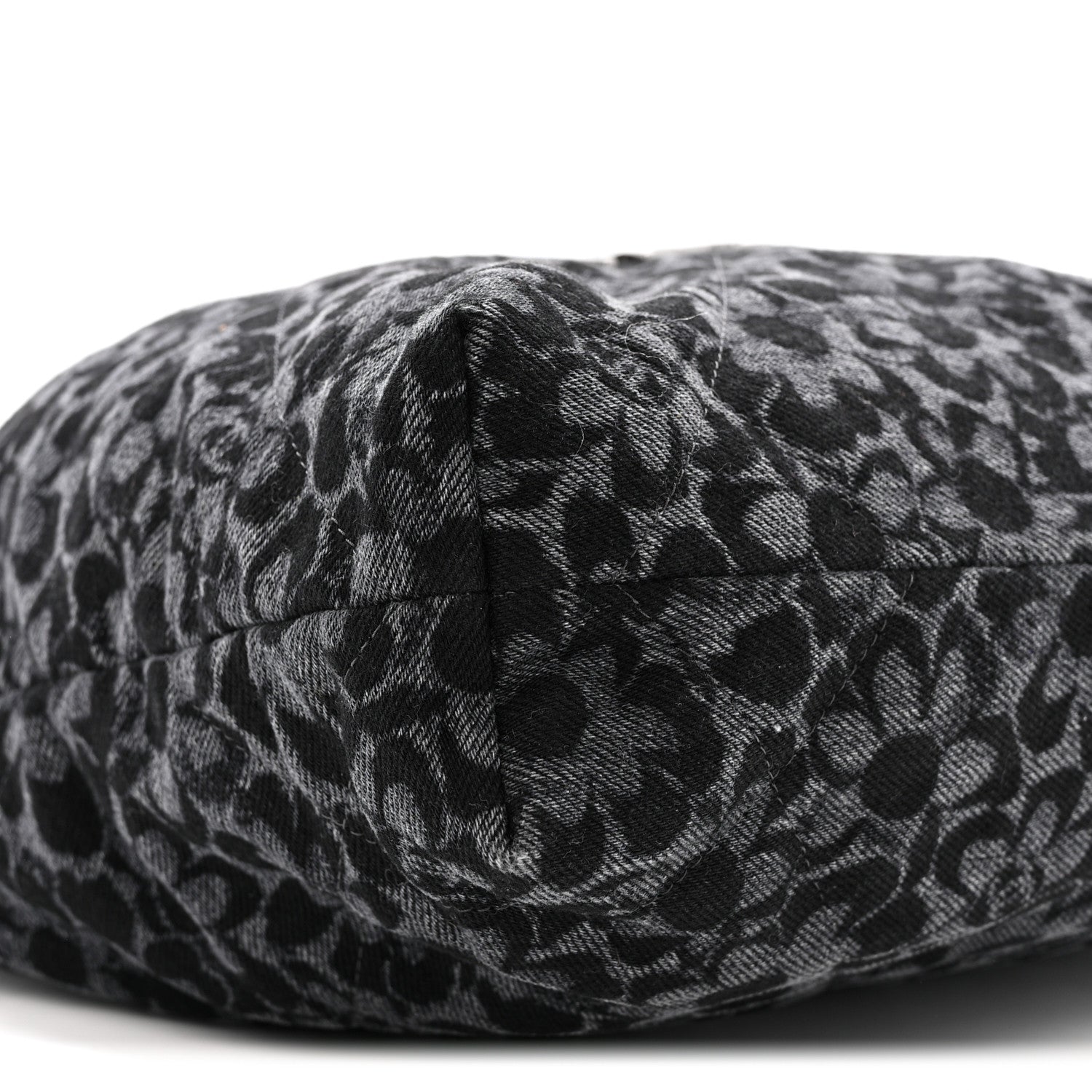 Denim Quilted Floral Print Small Chanel 22 Black