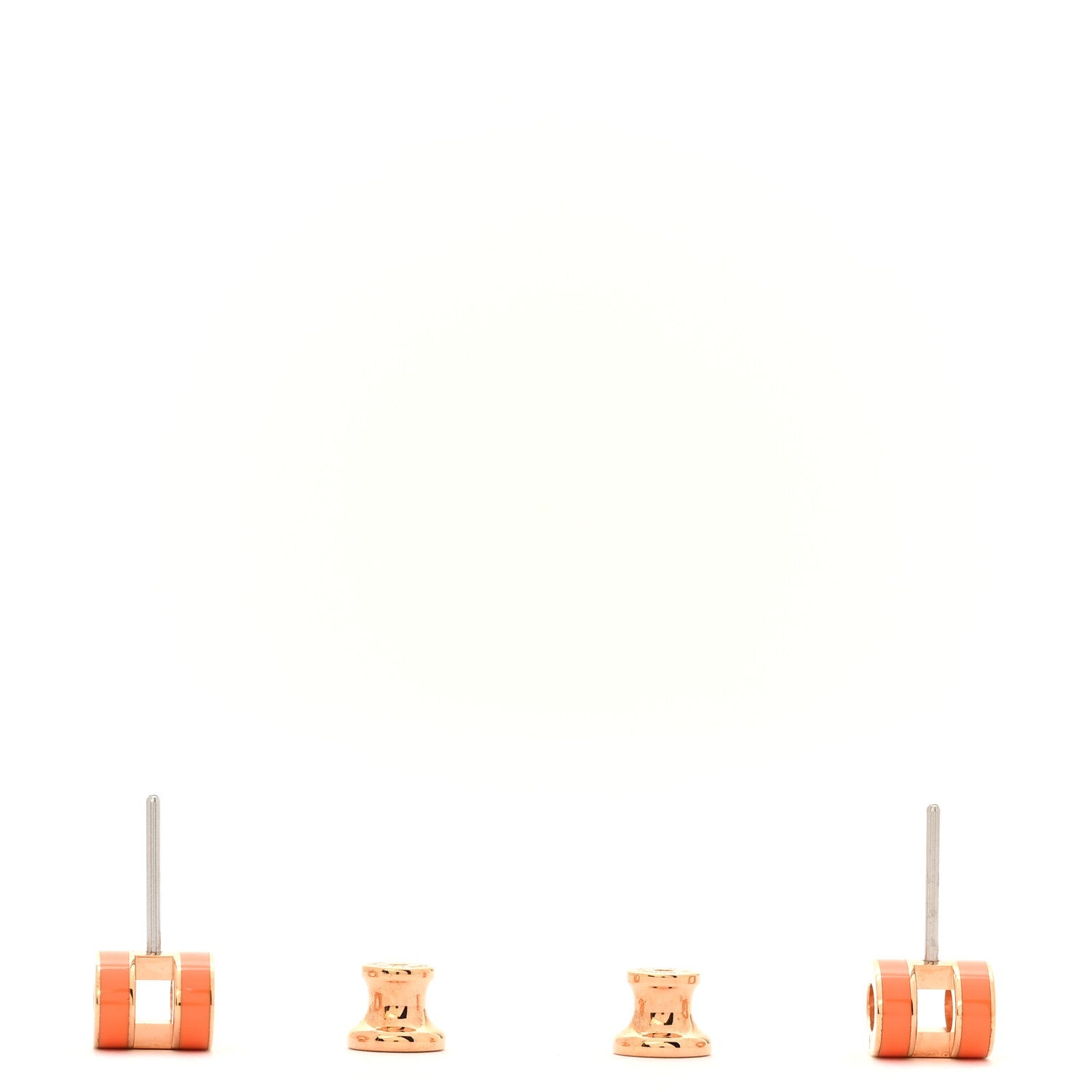 Gold Lacquered Mini Pop H Earrings Orange