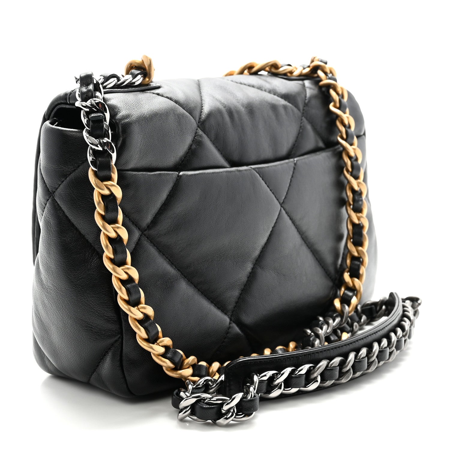 Lambskin Quilted Medium Chanel 19 Flap Black