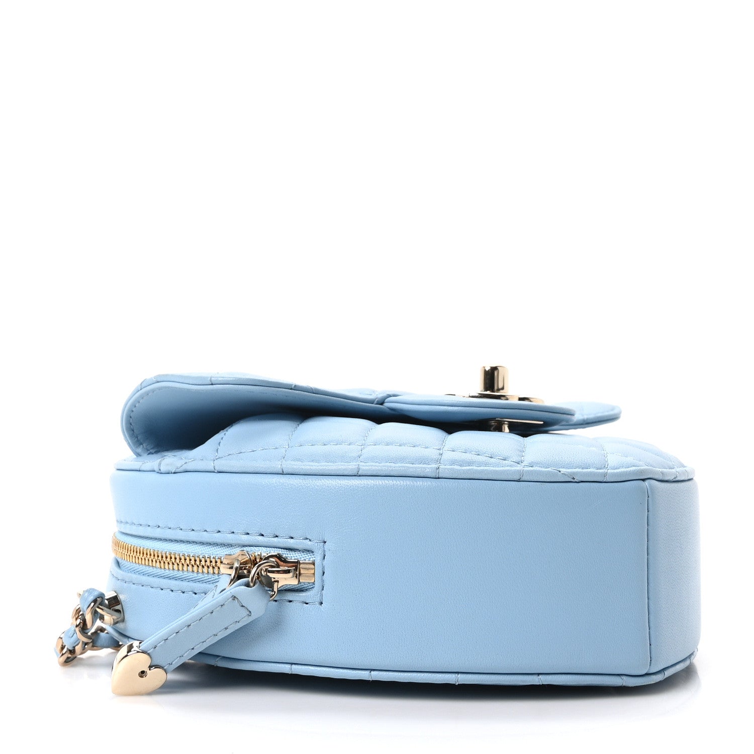 Lambskin Quilted CC In Love Heart Bag Light Blue
