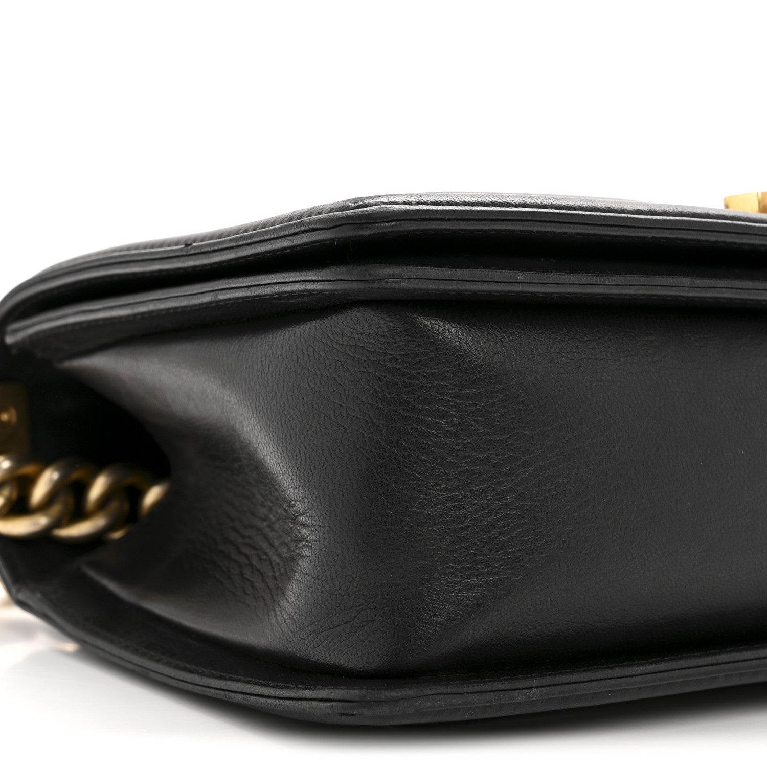 Lambskin Quilted Medium Boy Flap Black