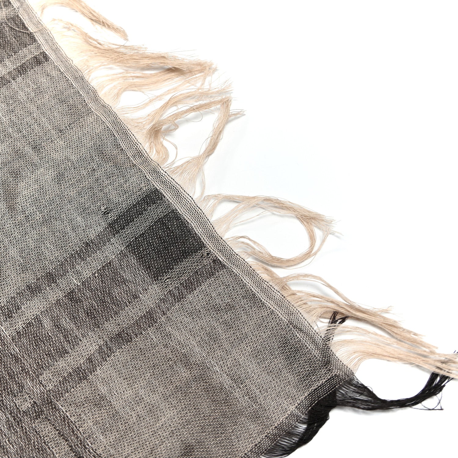 Wool Silk GG Monogram Diamante Plaid Surviee Shawl Beige Dark Brown