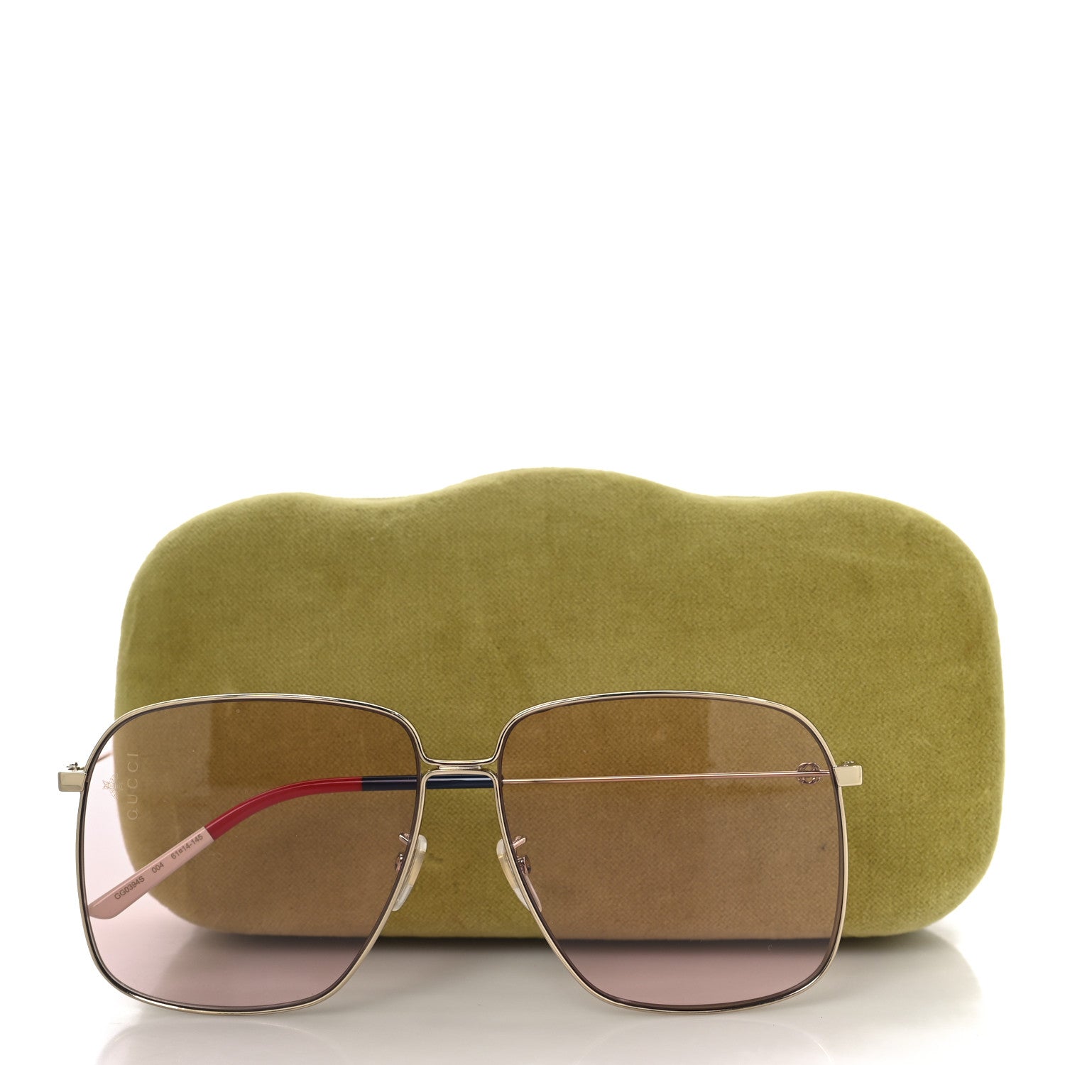 Rectangular Frame Interlocking G Sunglasses GG0394S Pink