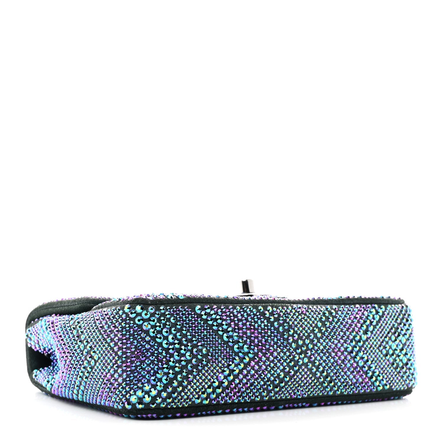 Metallic Goatskin Strass Small Flap Bag Multicolor