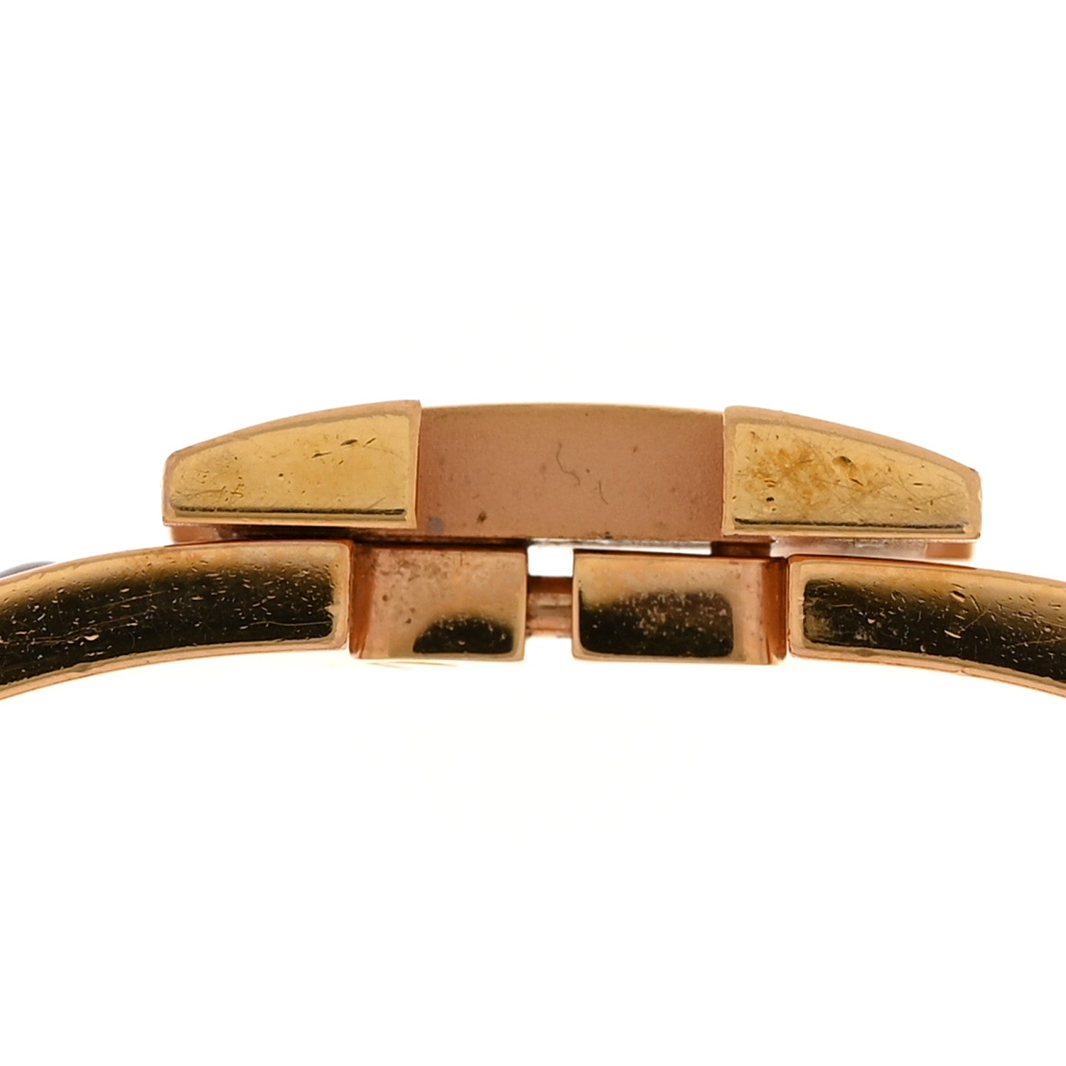 Enamel Narrow Clic Clac H Bracelet PM Marron Glace