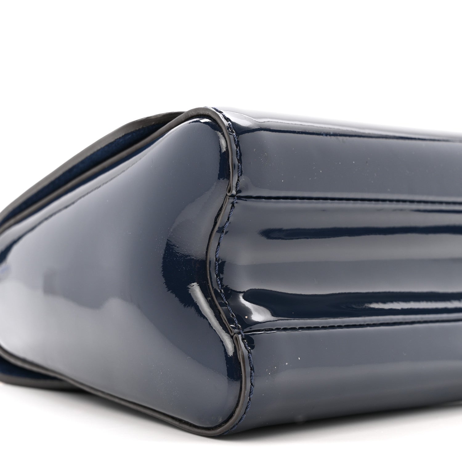 Patent Reverse Monogram Twist Shoulder Bag Navy