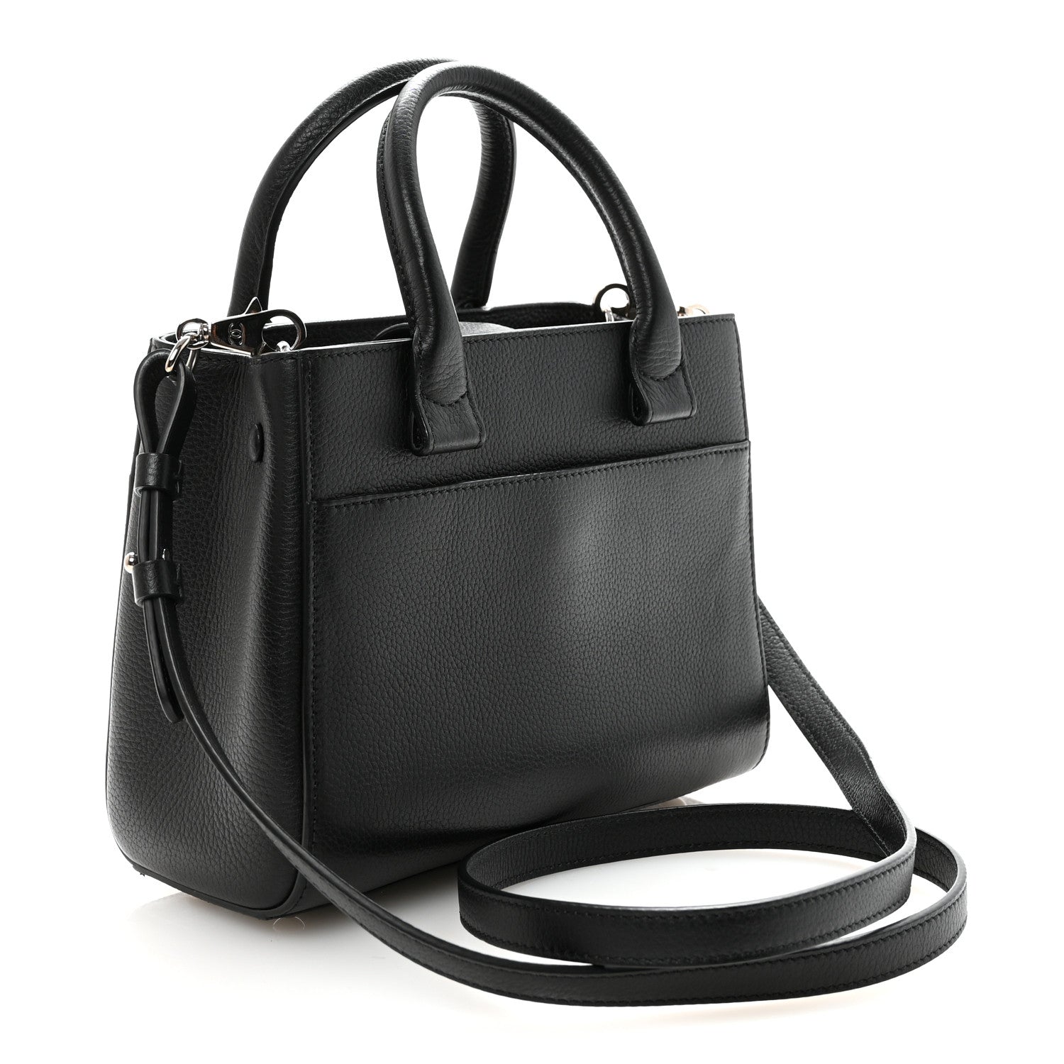 Grained Calfskin Mini Neo Executive Shopper Tote Black