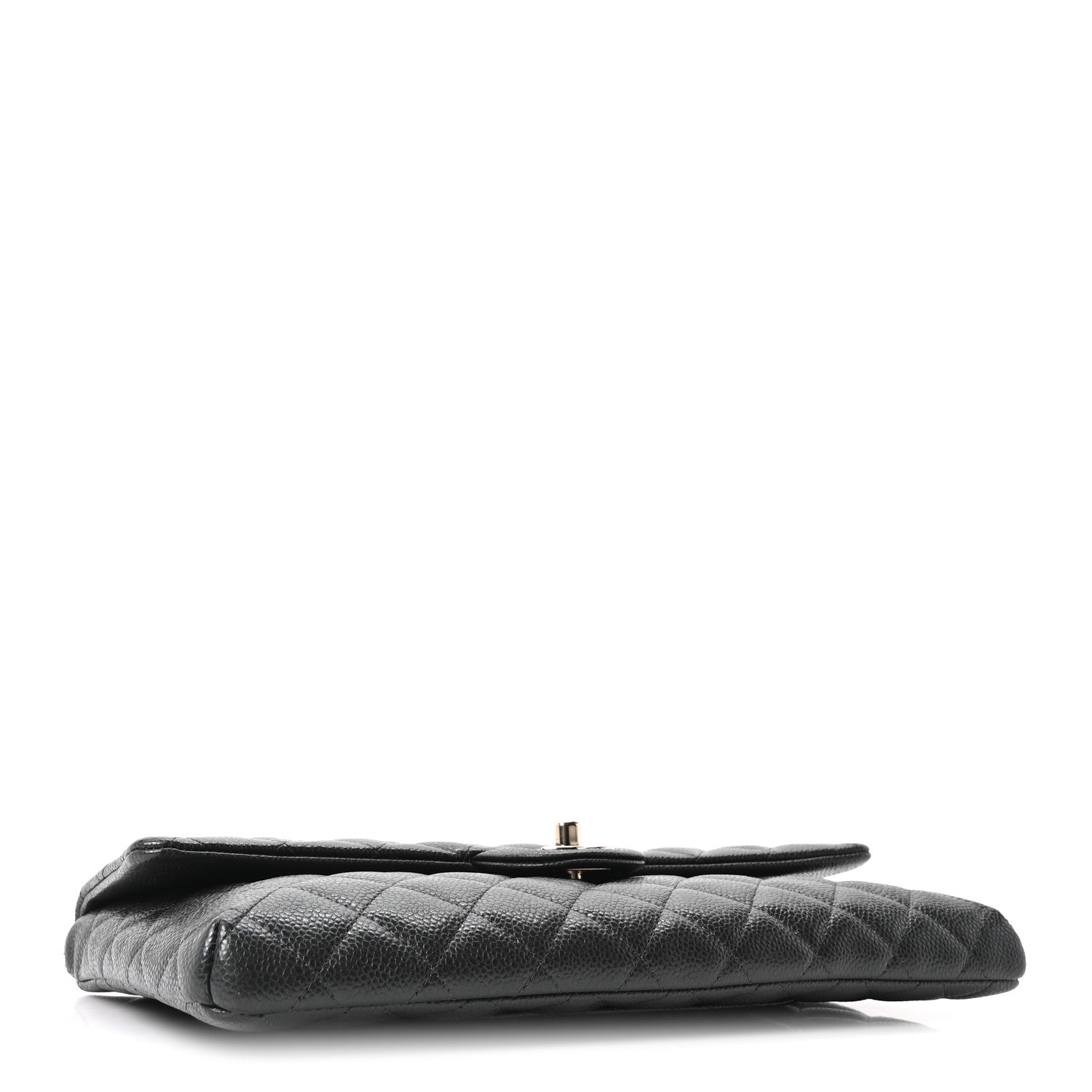 Caviar Quilted Flap Clutch Dark Grey