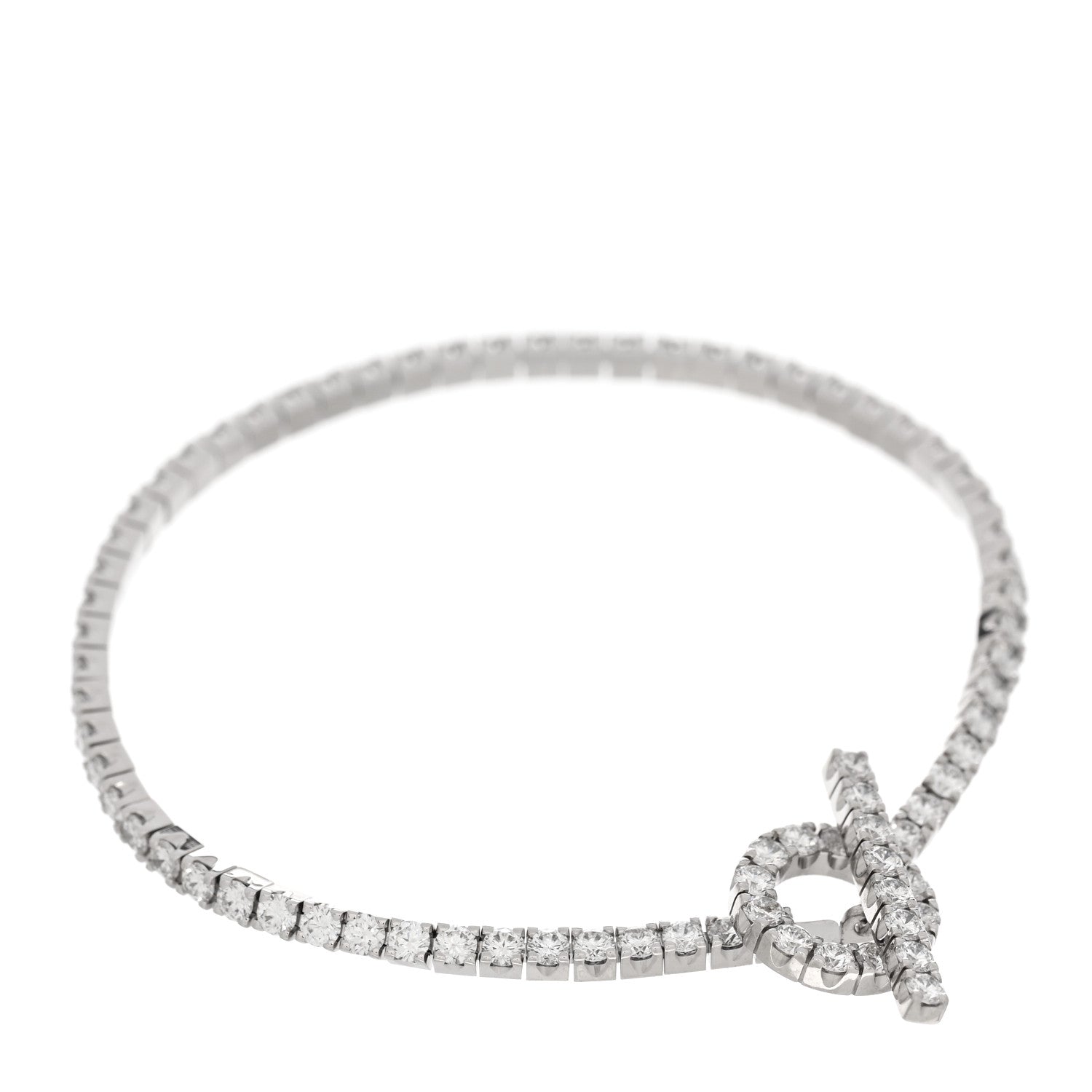 18K White Gold Diamond Finesse Link Bracelet XS