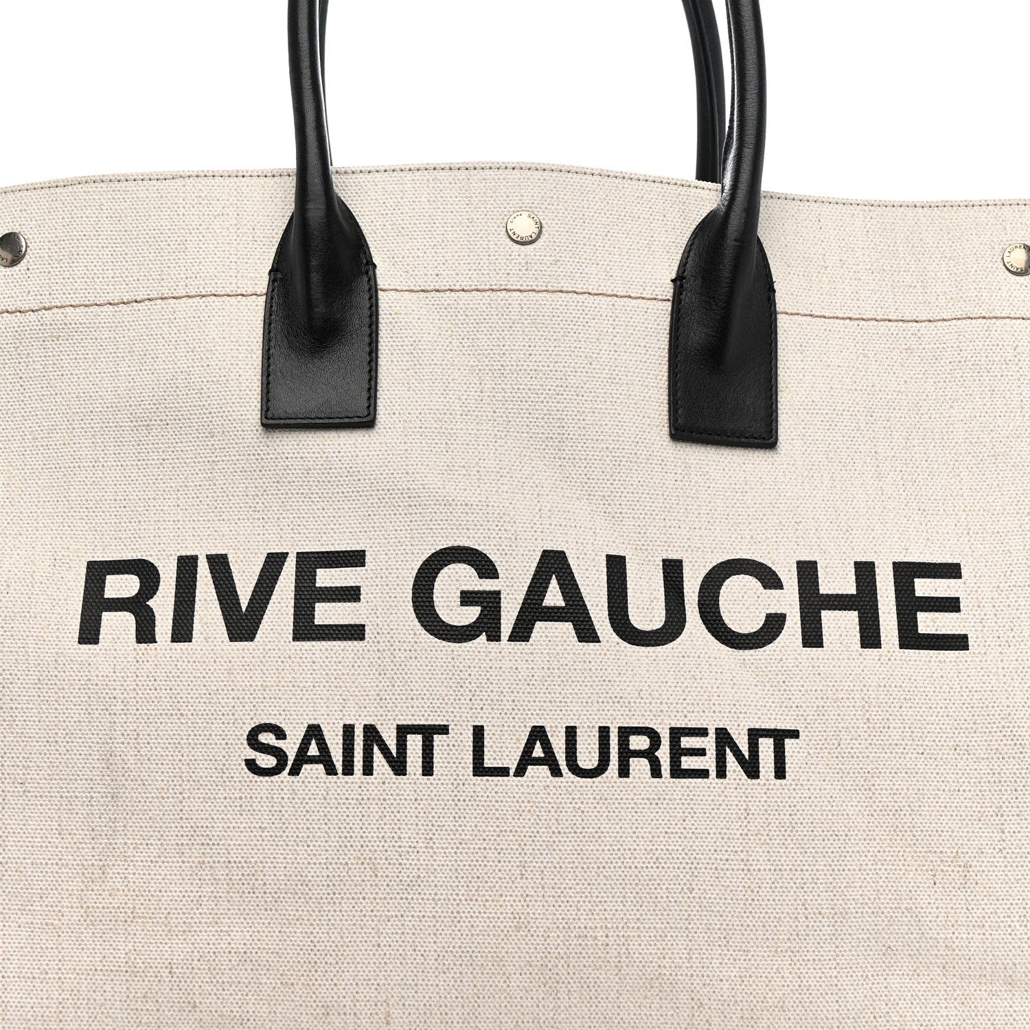 Linen Calfskin Rive Gauche Tote Optic White