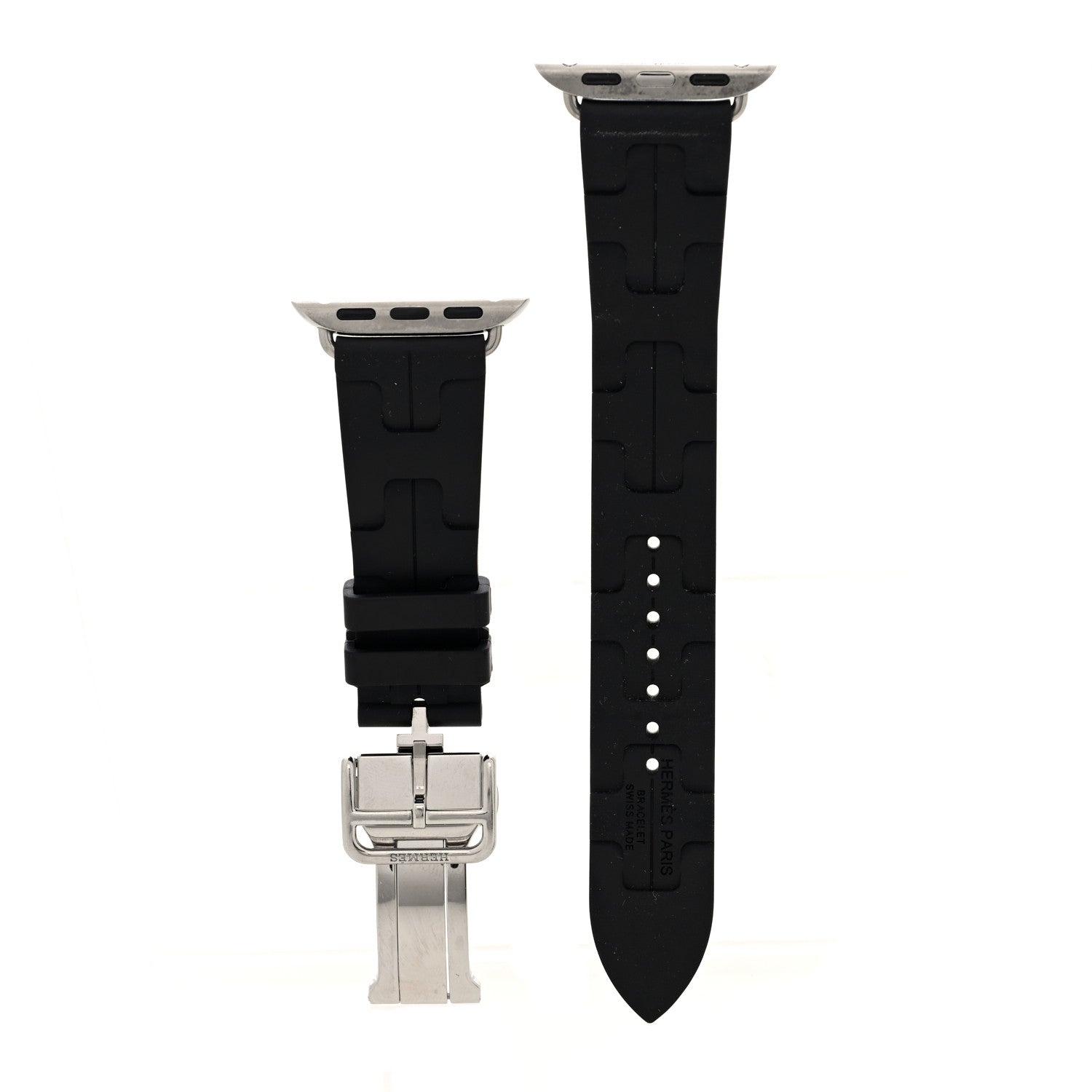 Rubber 41mm Deployment Buckle Kilim Apple Watch Single Tour Band Black