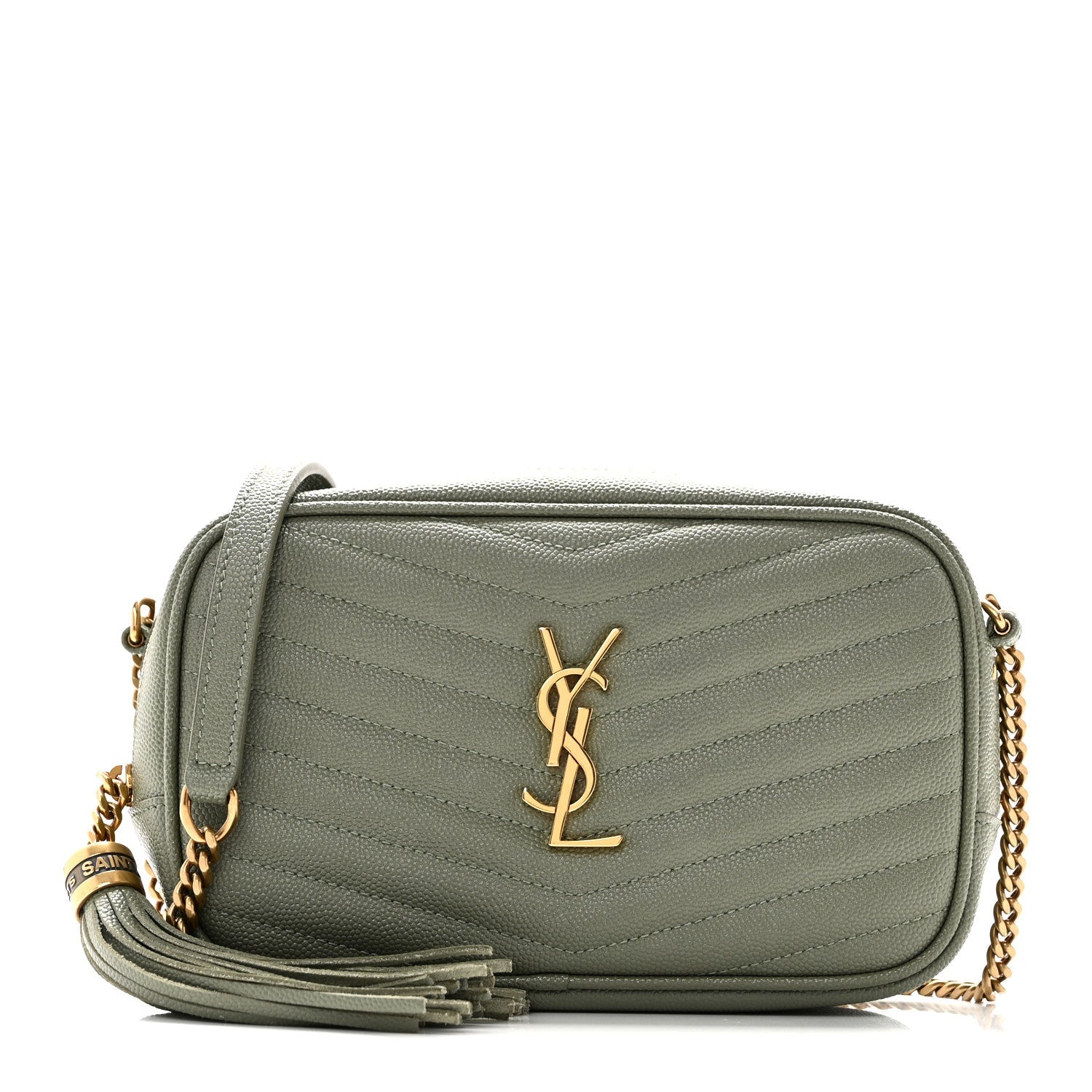 Grain De Poudre Matelasse Monogram Mini Lou Camera Bag Light Sage