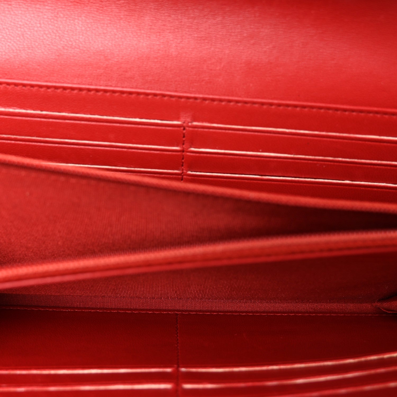 Lambskin Quilted Boy Flap Wallet Red