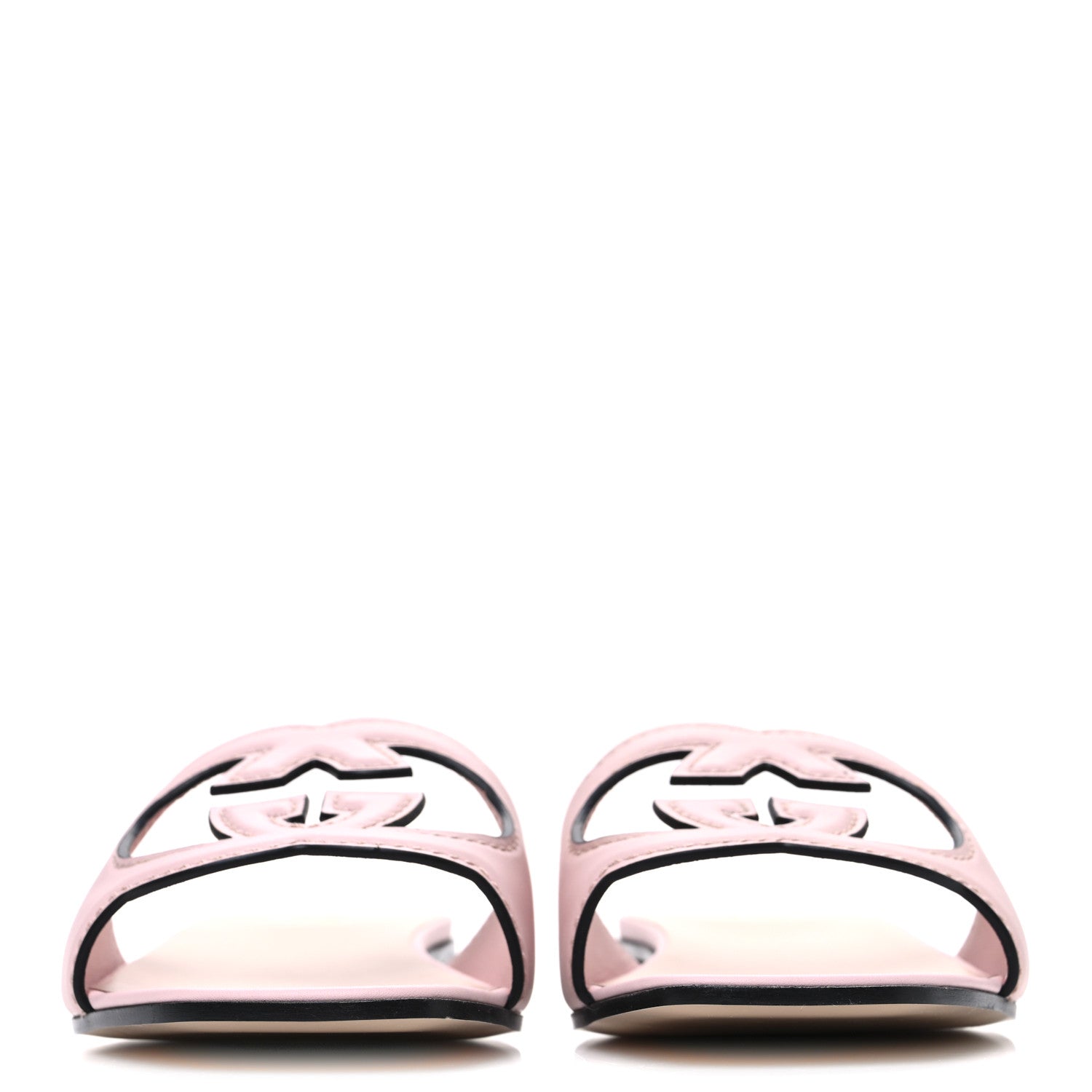Cosmos Softy Calfskin Interlocking G Cut Out Slide Sandals 40 Pastel Pink