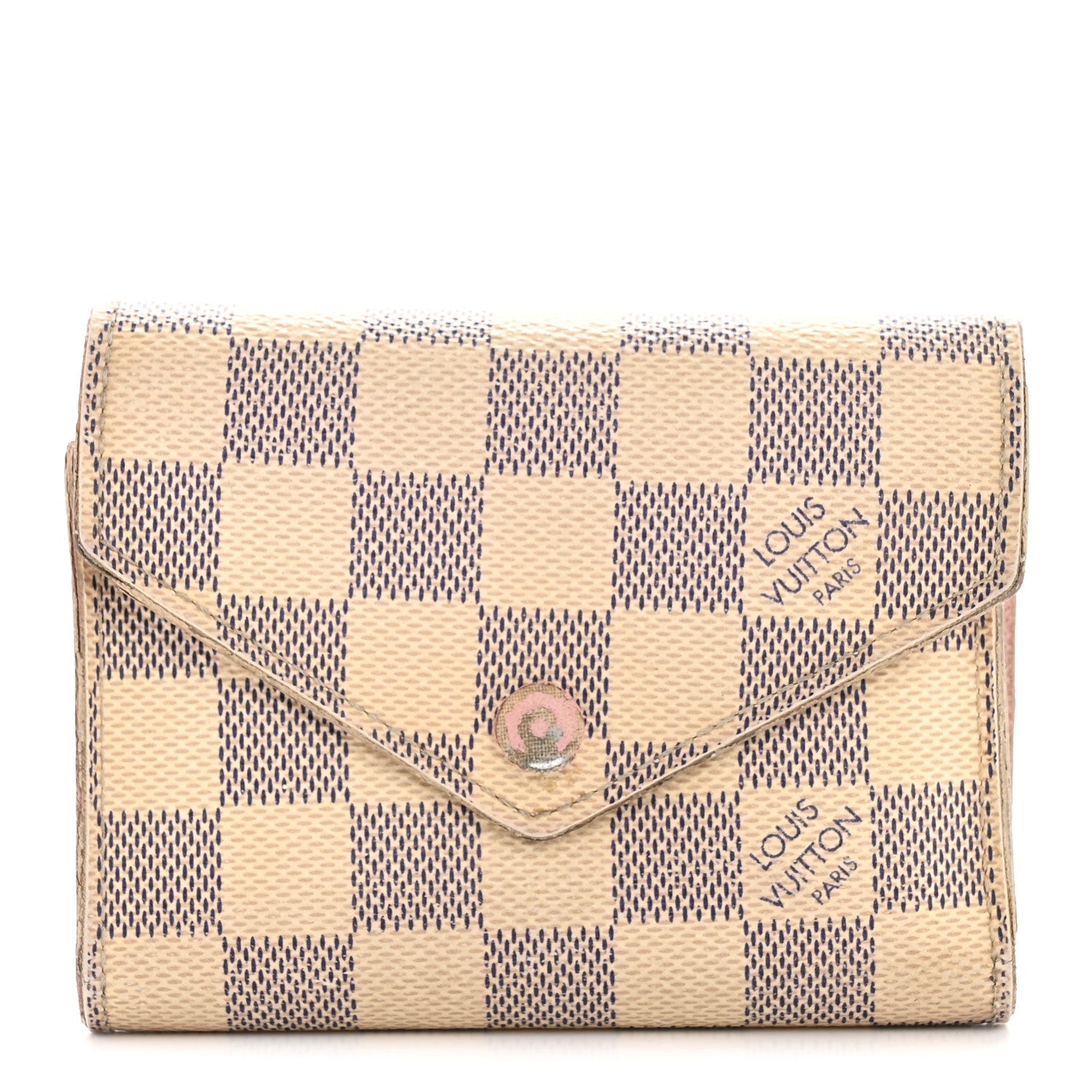 Damier Azur Victorine Wallet Rose Ballerine