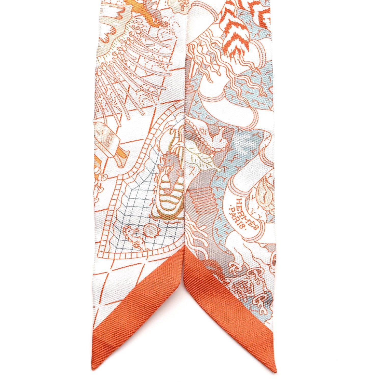 Silk Splash Park Twilly White Orange Vert
