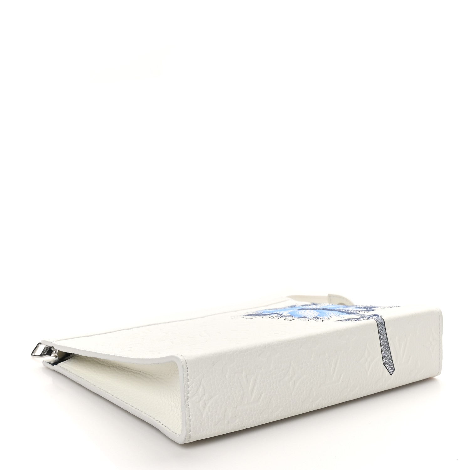 LV X YK Taurillon Monogram Psychedelic Flower Pochette Voyage MM White