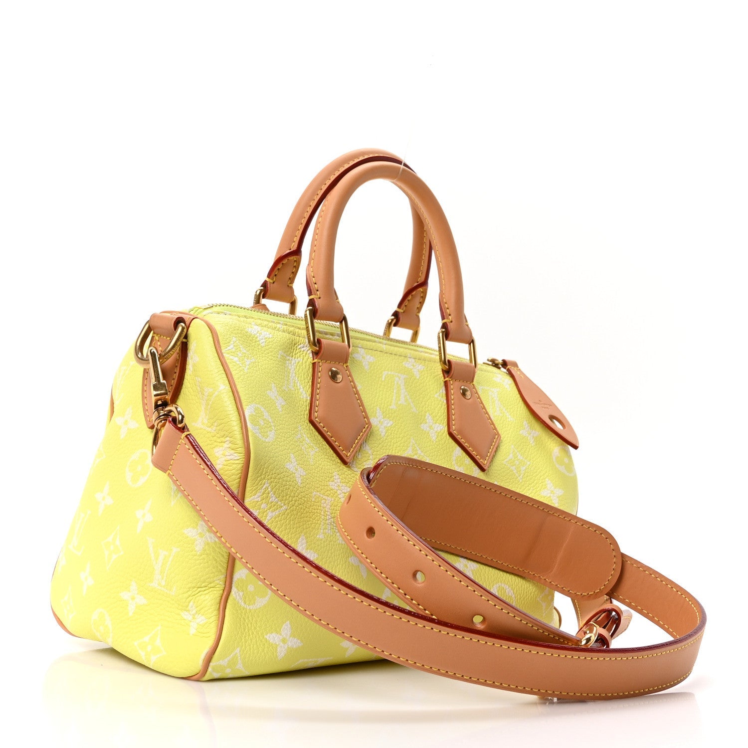 Calfskin Monogram Speedy P9 Bandouliere 25 Lemonade Yellow
