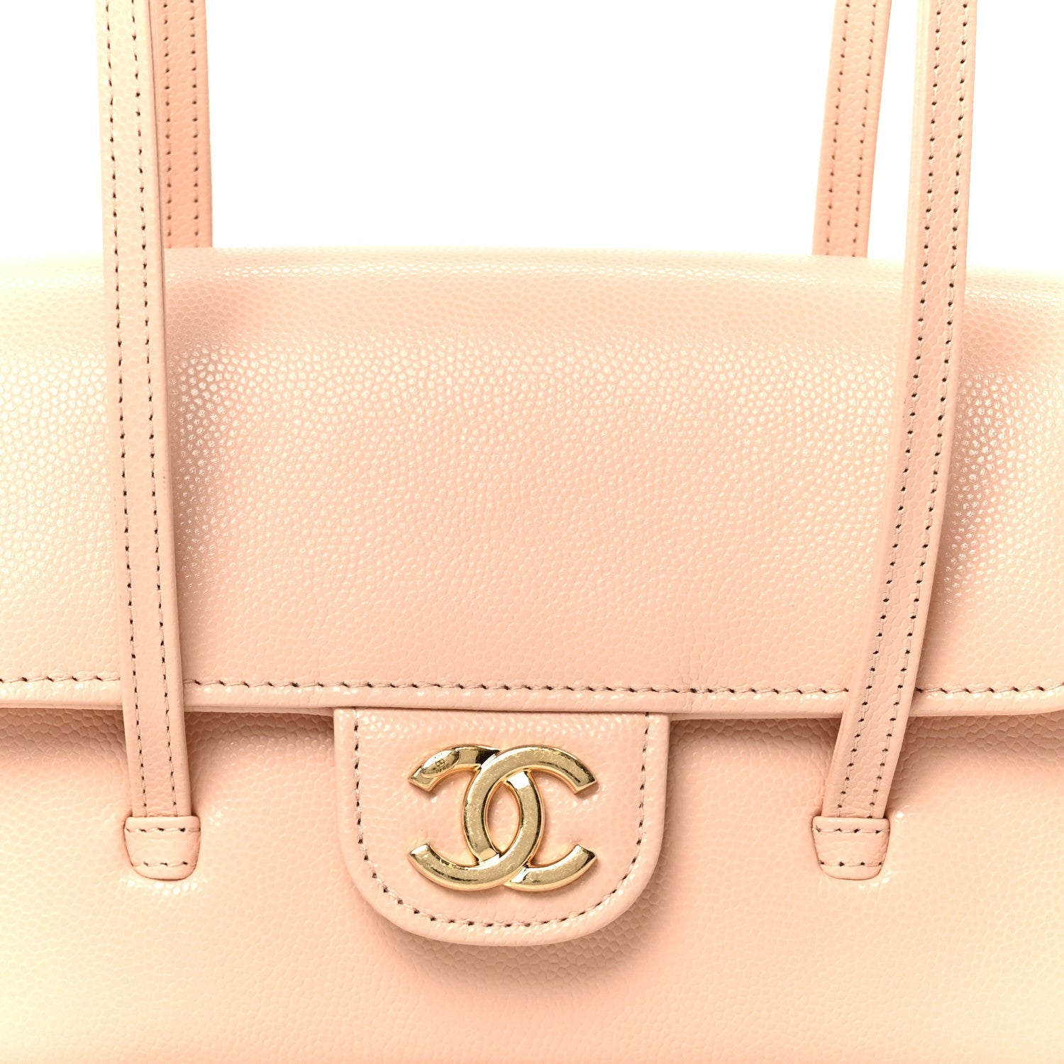 Shiny Caviar Mini Preppy Coco Shoulder Bag Light Pink