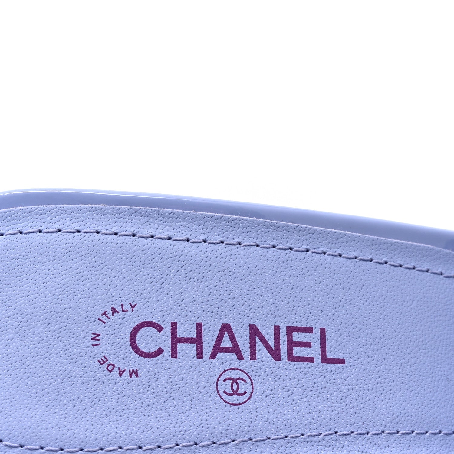 Patent Calfskin CC Mules 40 Light Purple Dark Purple