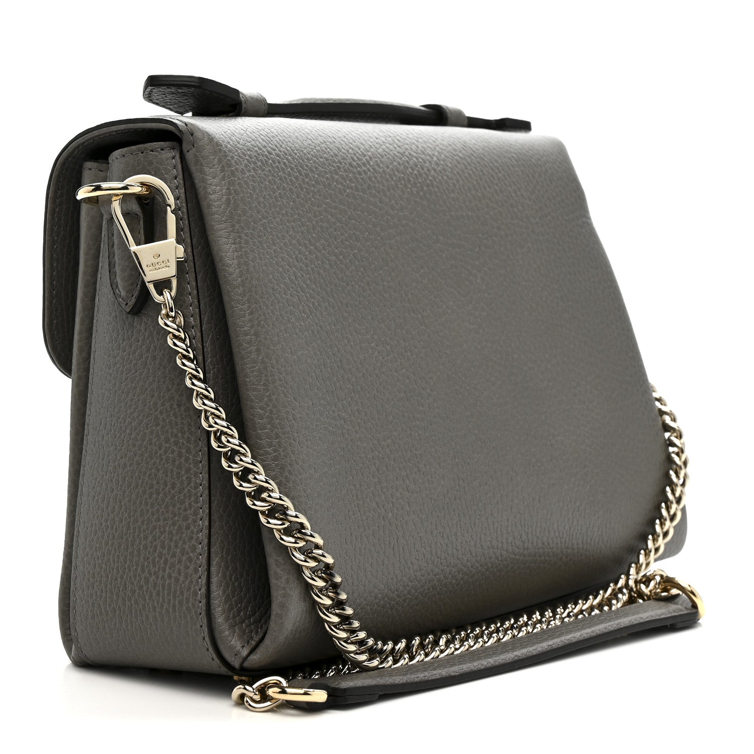 Dollar Calfskin Interlocking G Top Handle Shoulder Bag Loess