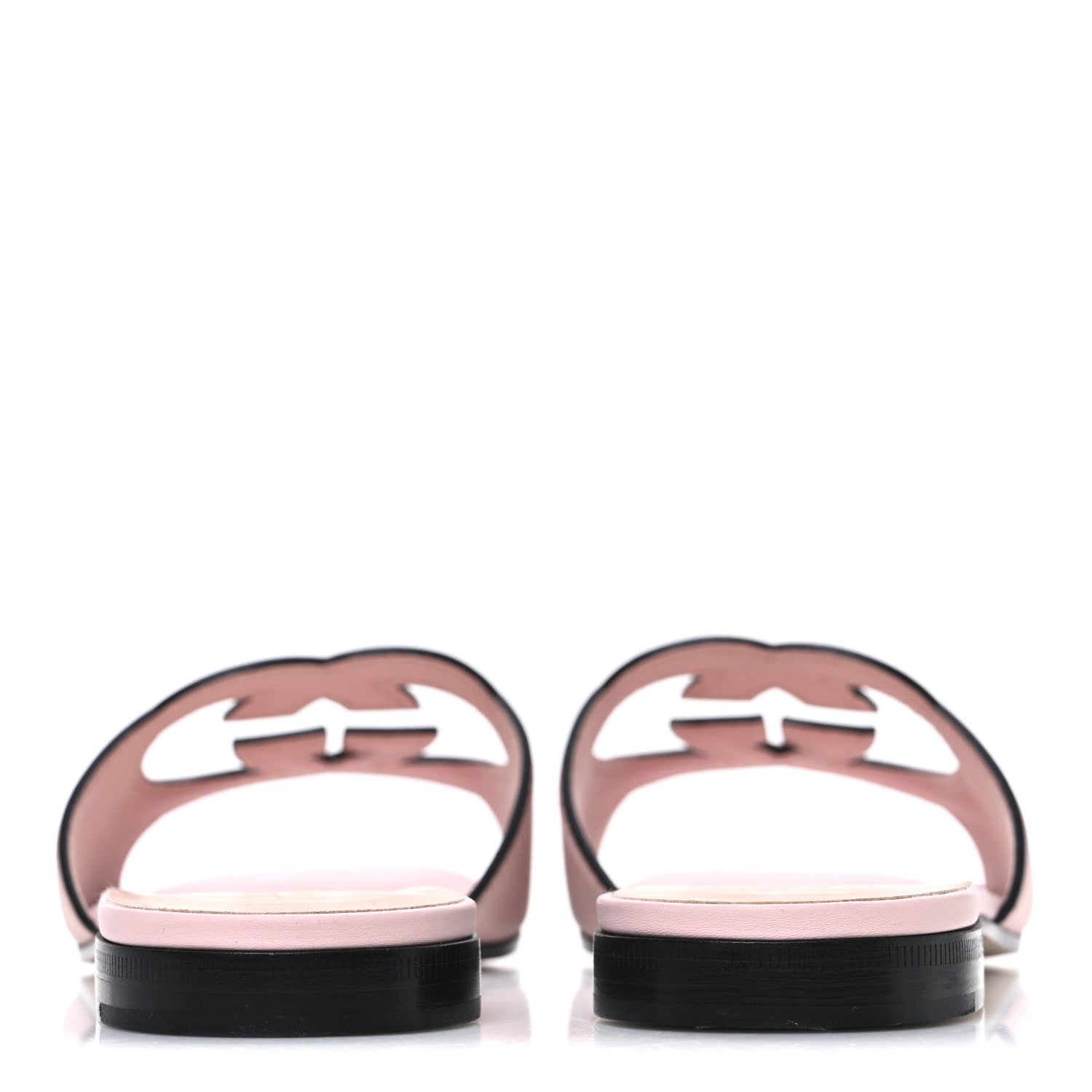 Cosmos Softy Calfskin Interlocking G Cut Out Slide Sandals 40 Pastel Pink