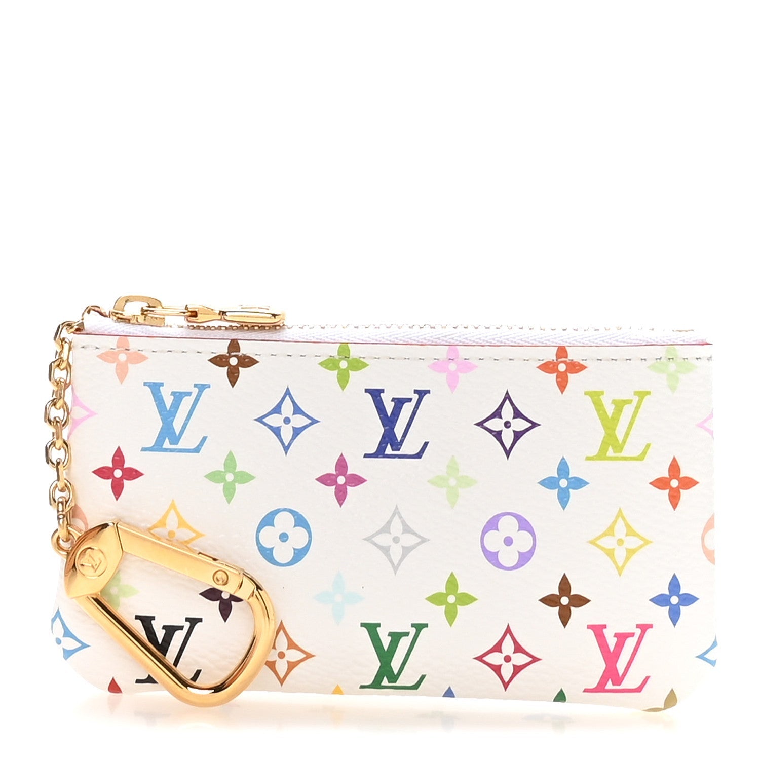 LV X TM Monogram Multicolor Key Pouch White
