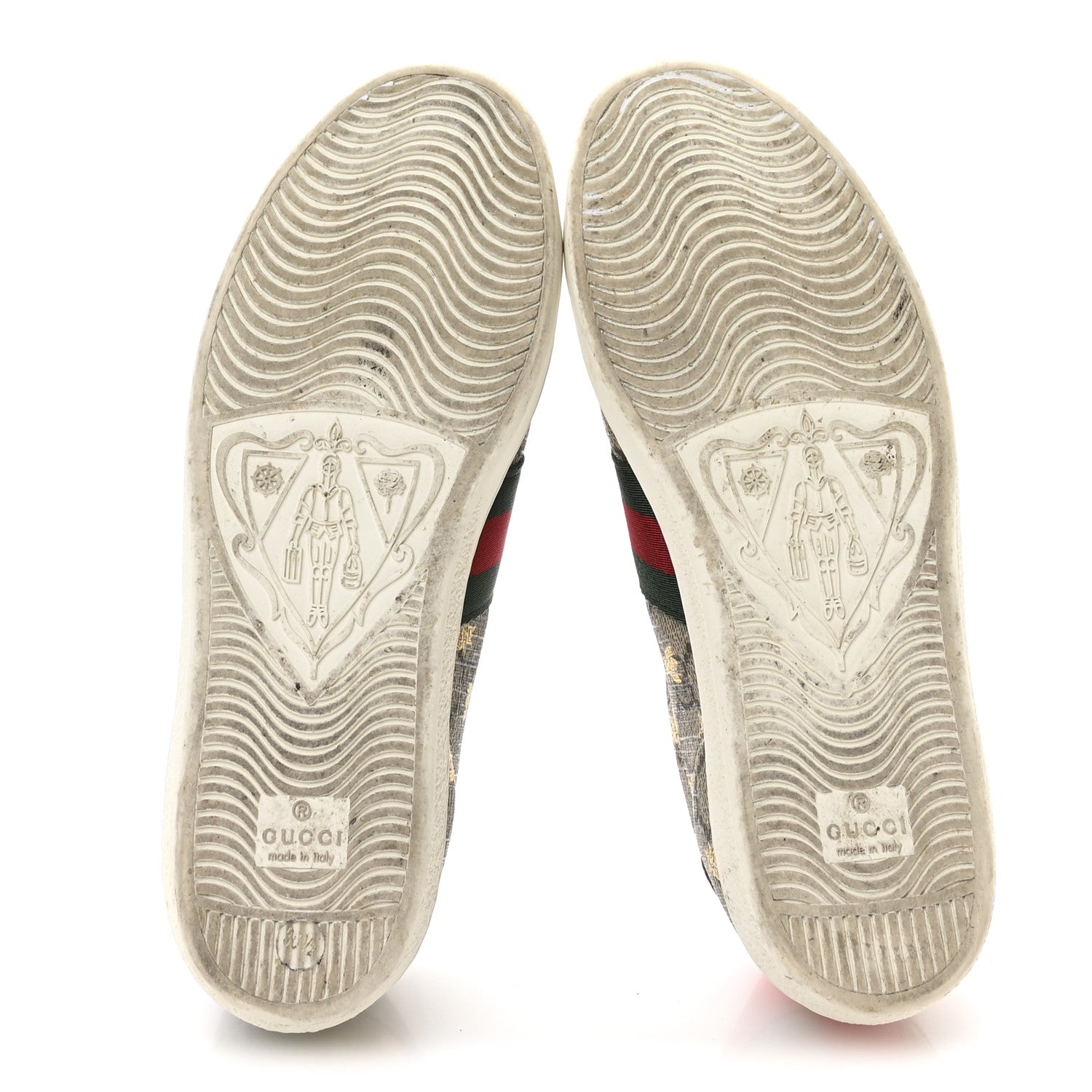 GG Supreme Monogram Bees Ayers Web Womens Ace Sneakers 36.5 Beige Oro Green Red