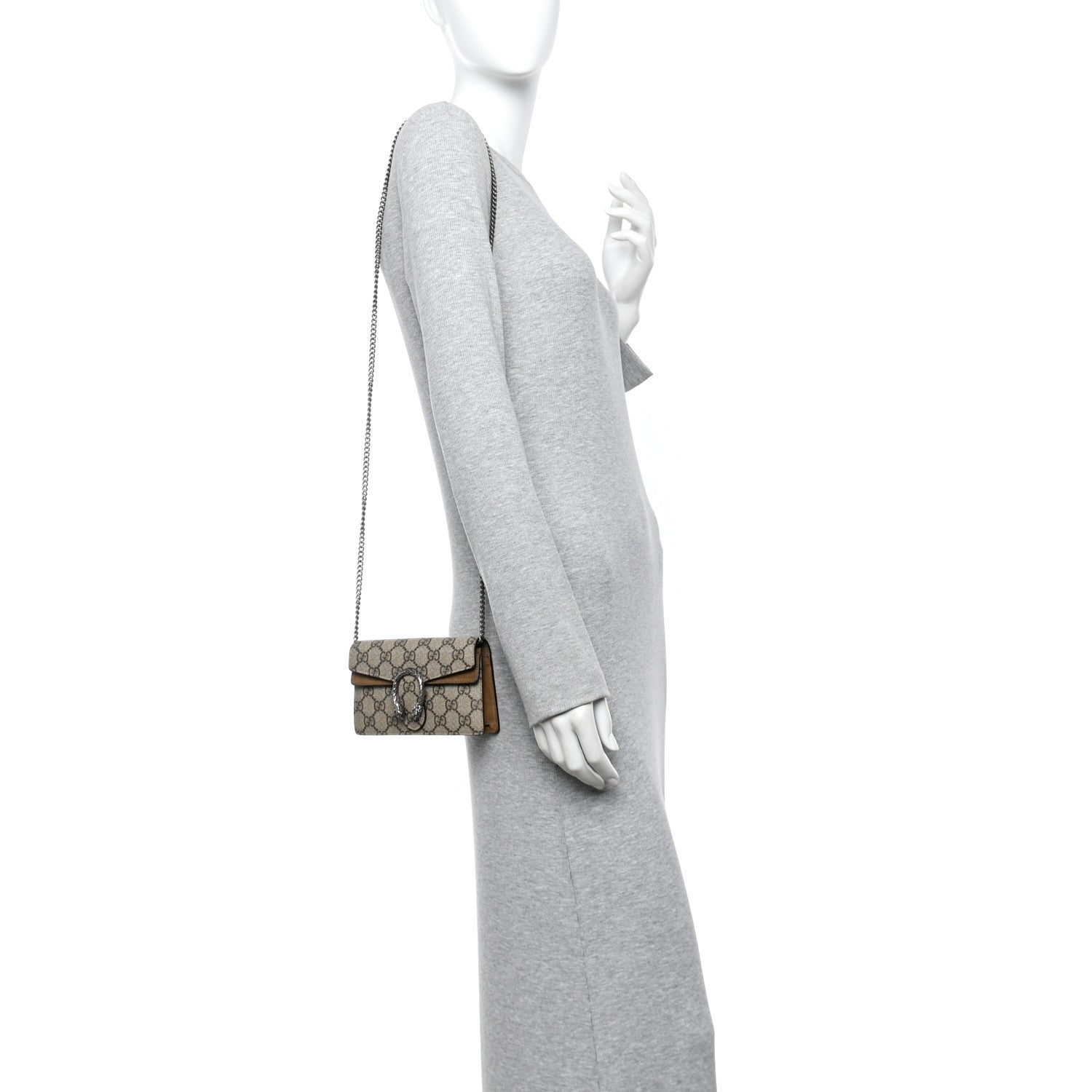 GG Supreme Monogram Super Mini Dionysus Shoulder Bag Taupe