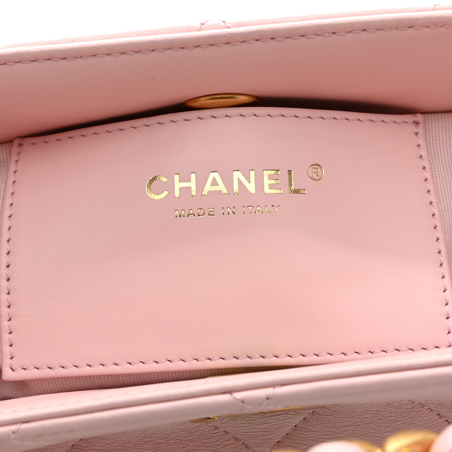 Shiny Lambskin Small Shopping Bag Light Pink