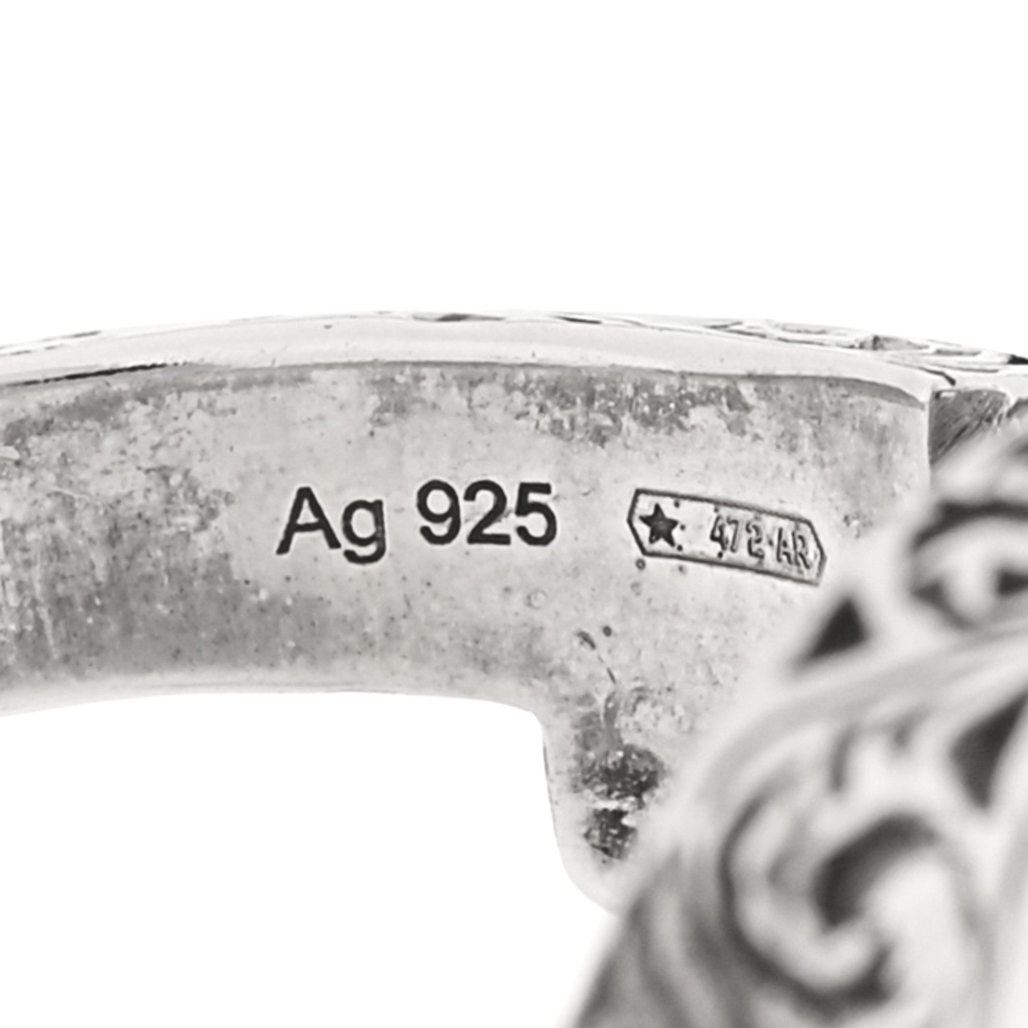 Sterling Silver GG Marmont Key Motif Ring 53 6.25
